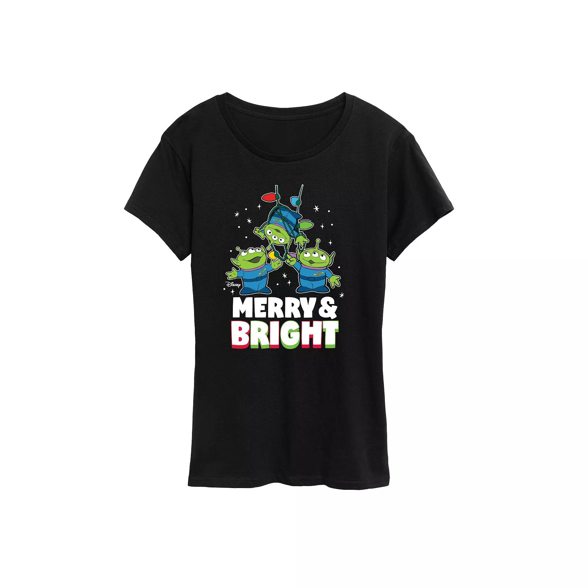 Disney / Pixar's Toy Story Women's Merry And Bright Graphic Tee, Girl's,  Product Image