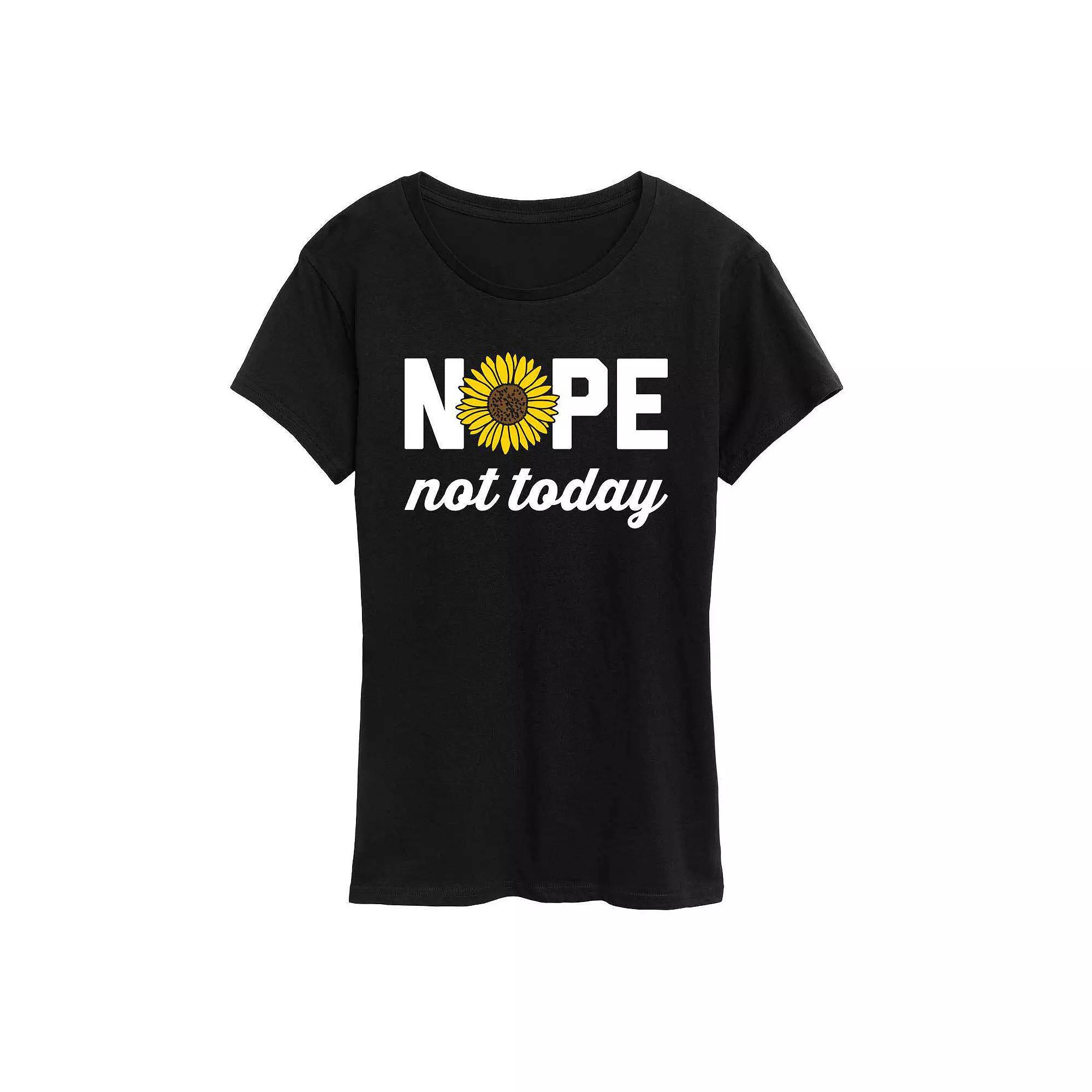 Women's Nope Not Today Sunflower Graphic Tee, Girl's,  Product Image