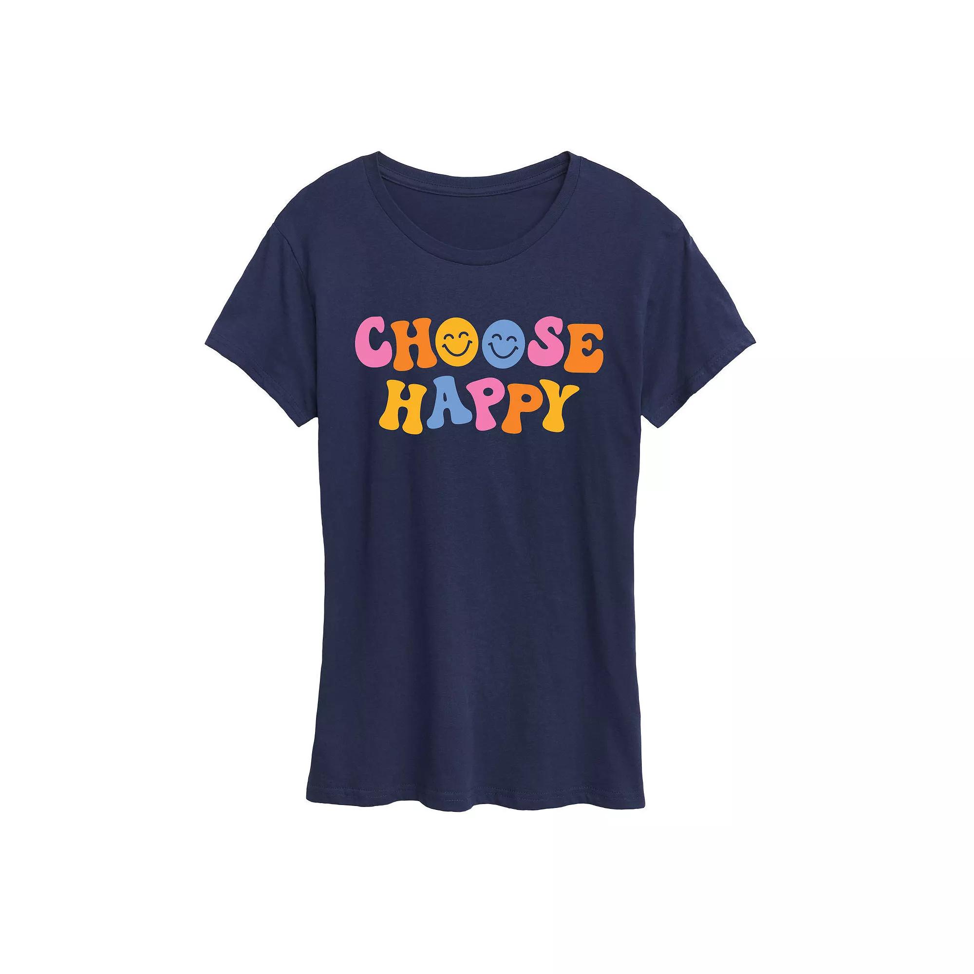 Women's Choose Happy Graphic Tee, Girl's,  Product Image