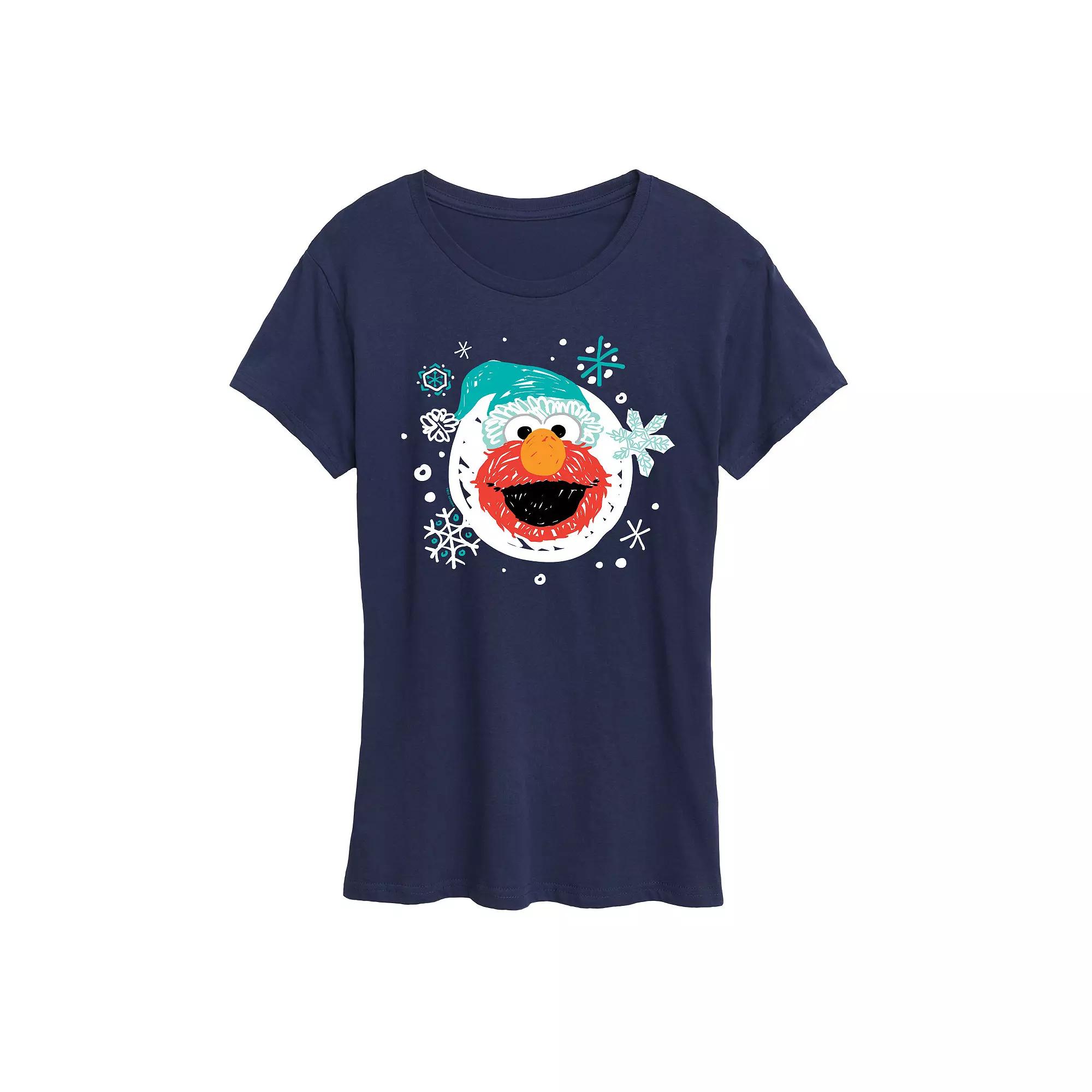 Women's Sesame Street Elmo Snowflake Graphic Tee, Girl's,  Product Image