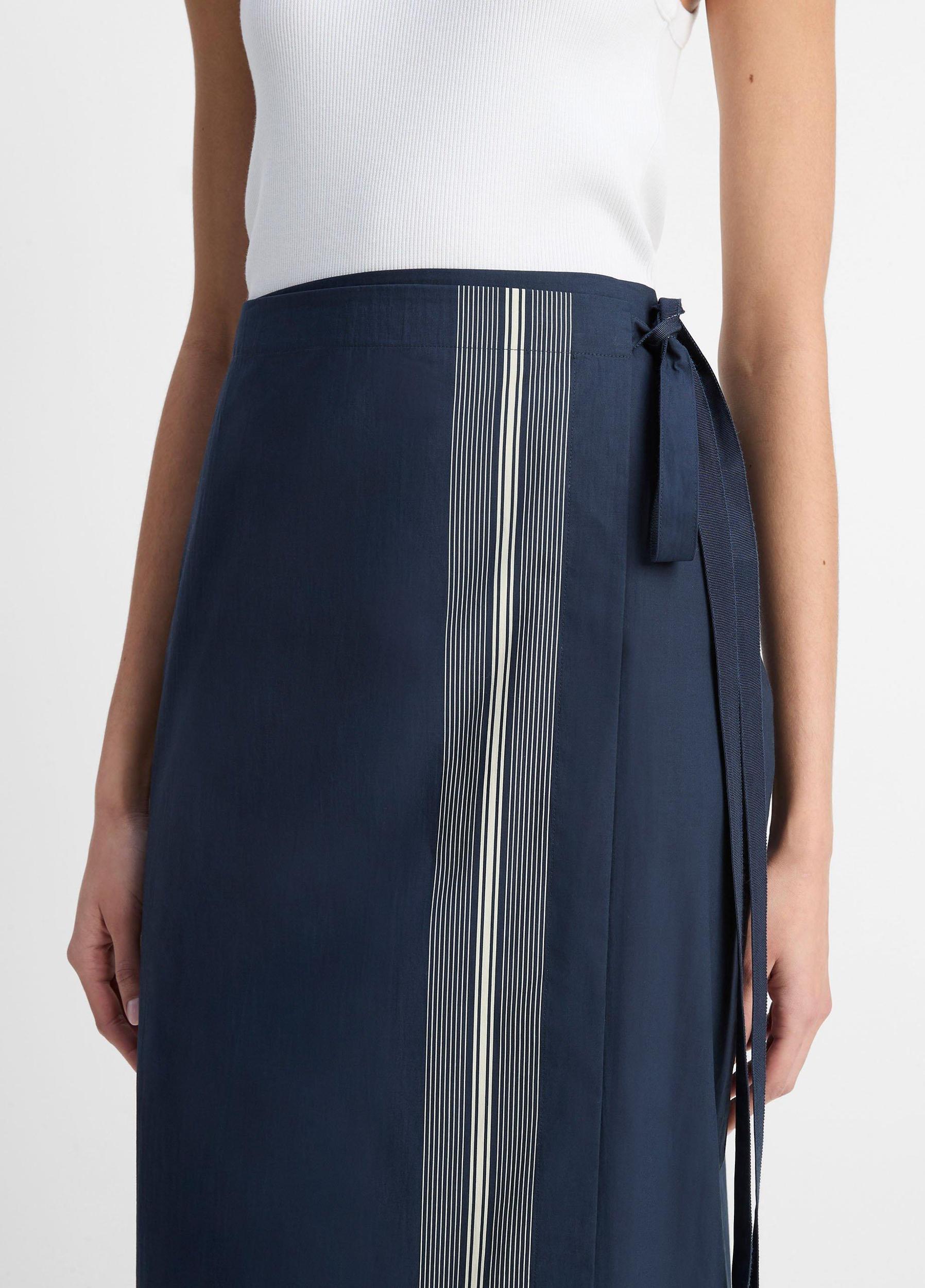 Handkerchief-Stripe Straight Wrap Skirt Product Image