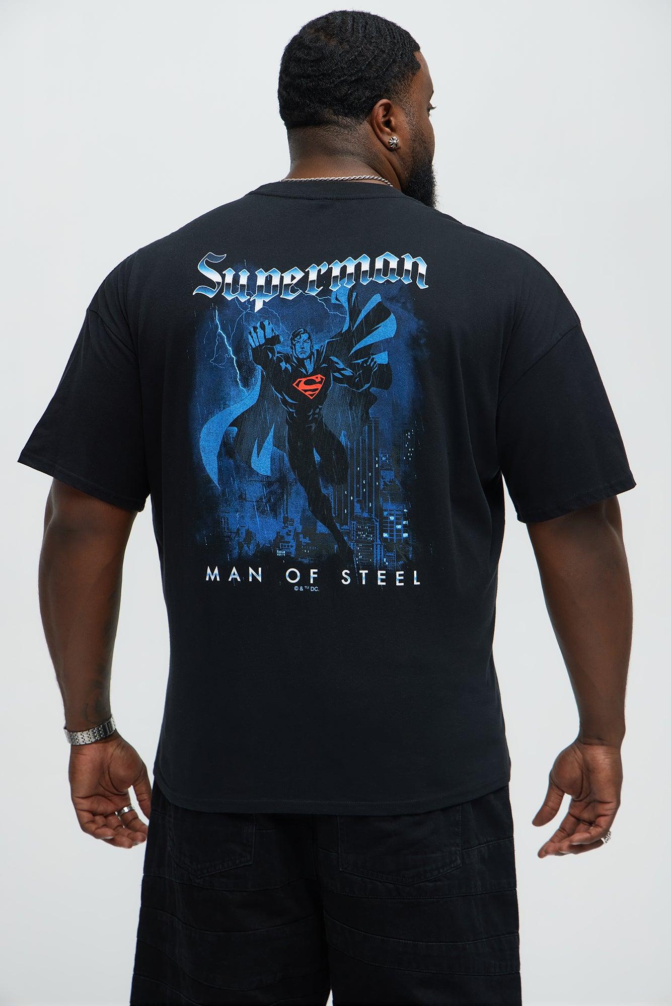 Superman Steel Of Strength Oversized Short Sleeve Tee - Black Product Image