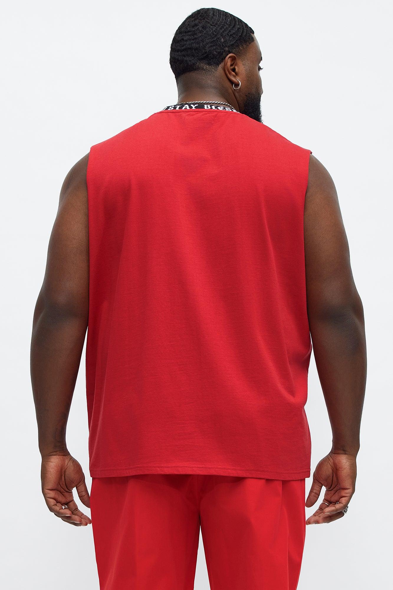 Muscle Stay Blessed Tank - Red Male Product Image