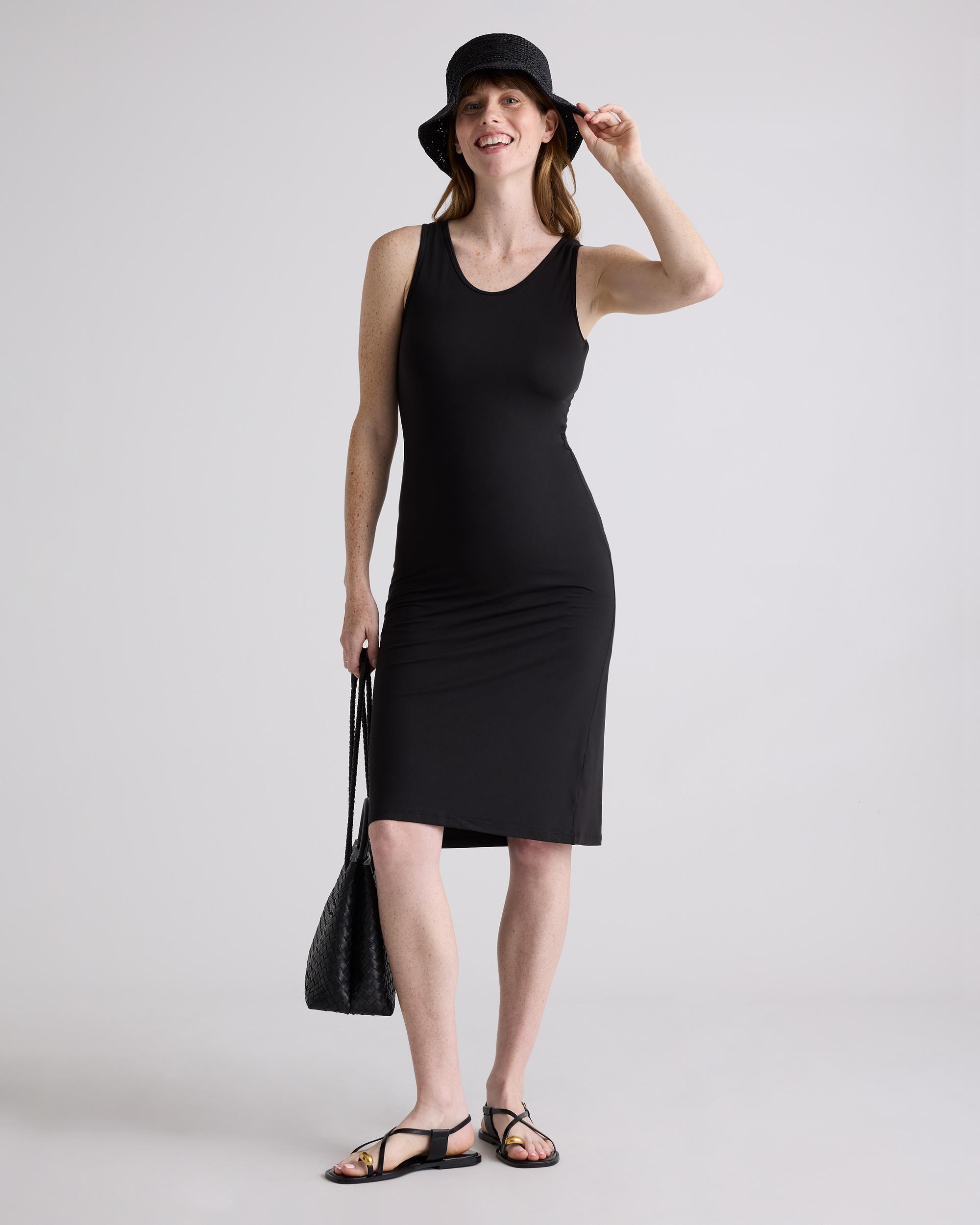 Quince | Women's Recycled Knit Maternity Tank Top Midi Dress Recycled Polyester Product Image