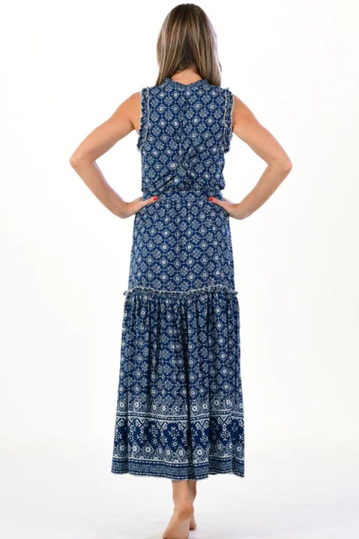 Alexis Dress - Indigo Geo Product Image