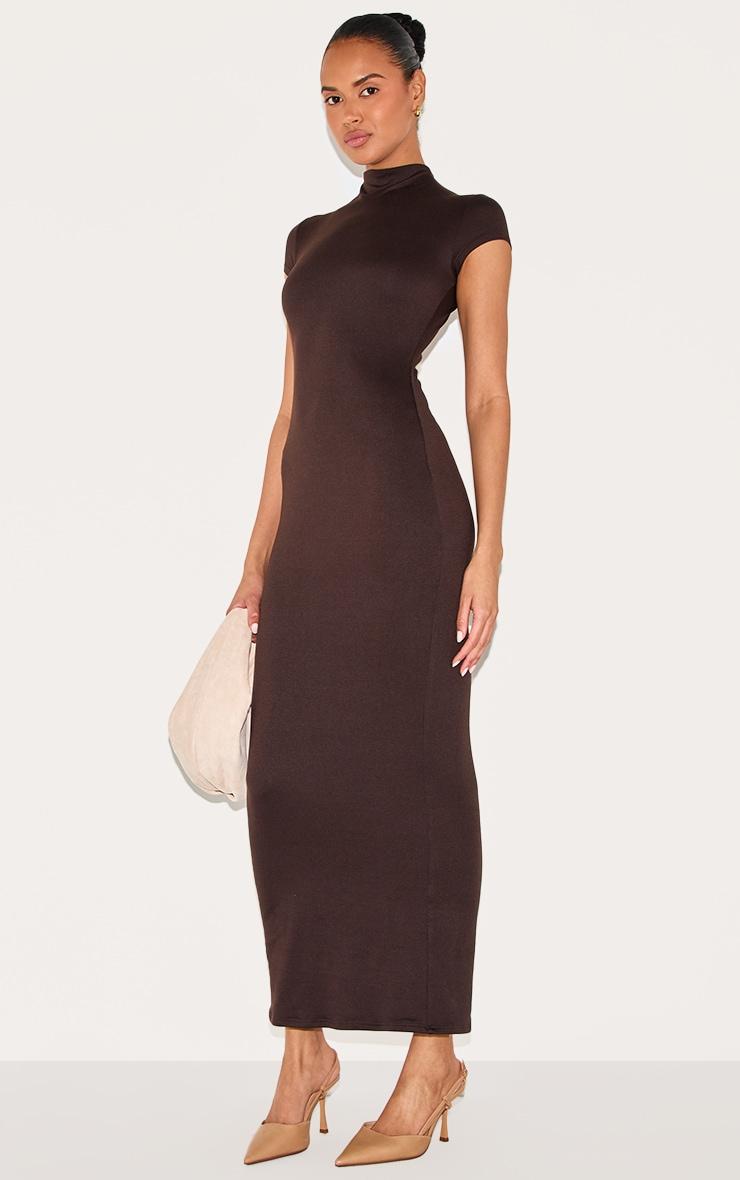 Chocolate Double Contour Boat Neck Maxi Dress Product Image