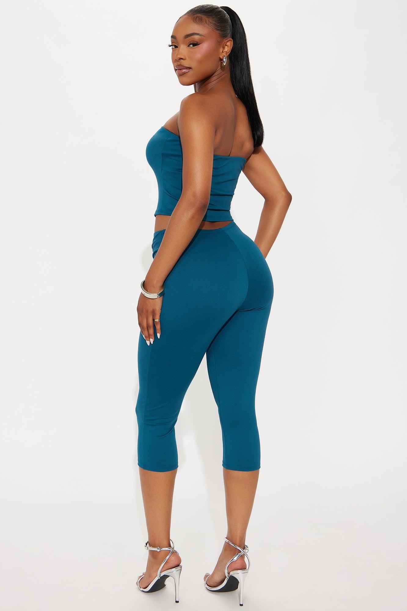 Knot Your Babe Capri Set - Teal Female Product Image
