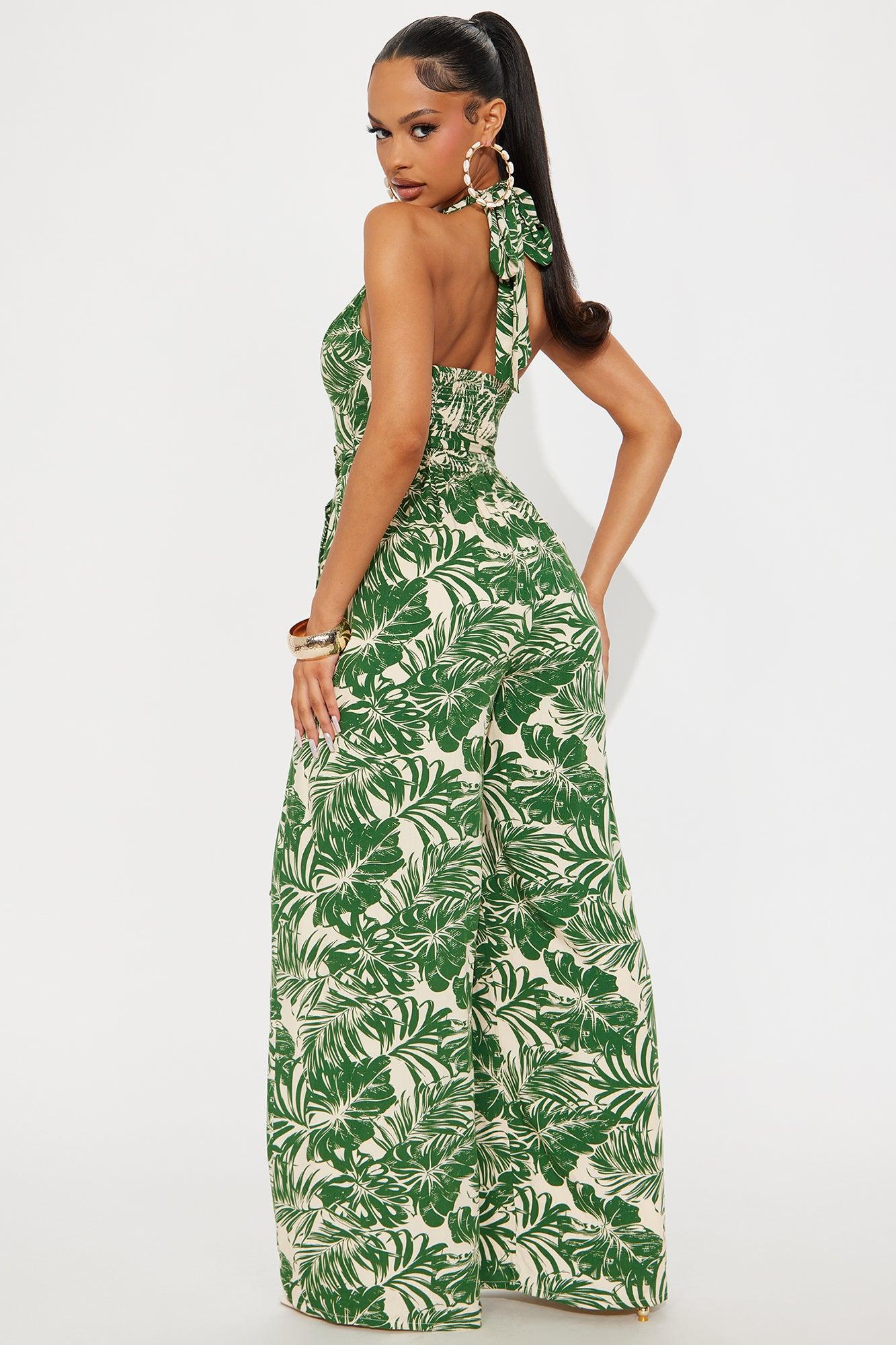 Chandani Rayon Blend Jumpsuit - Green/combo Female Product Image