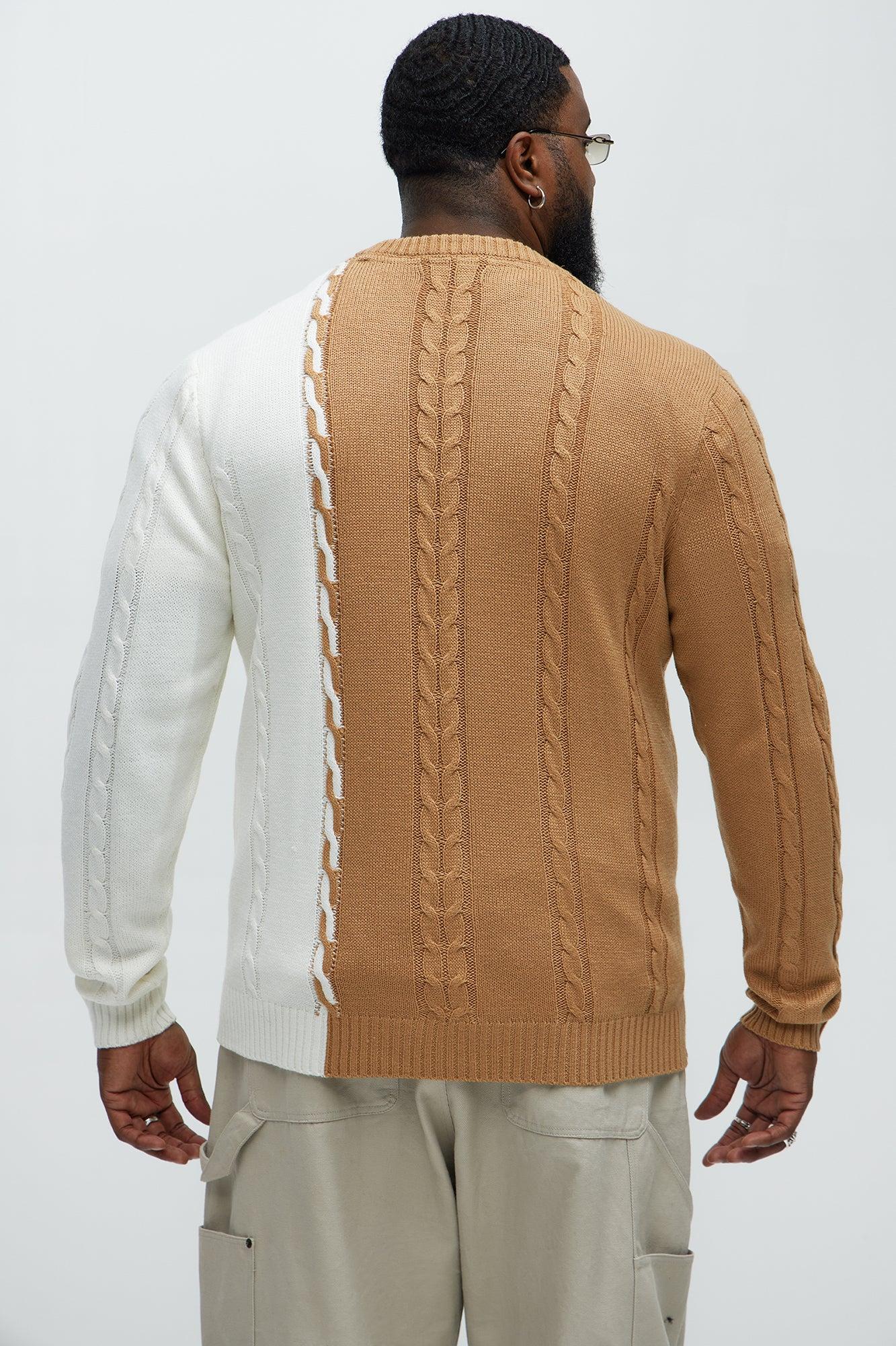 Cody Cable Knit Sweater - Camel/combo Male Product Image