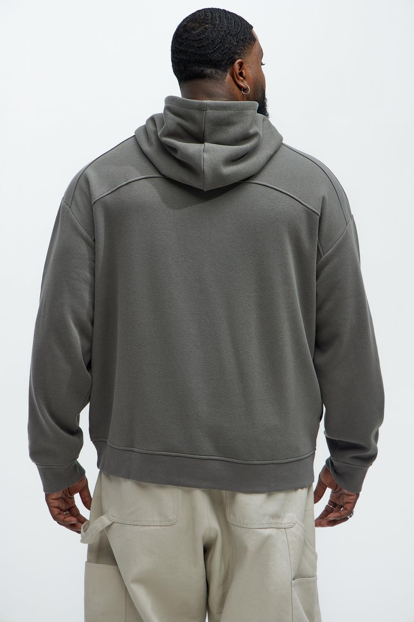 Palmer Asymmetrical Pullover Hoodie - Charcoal Product Image