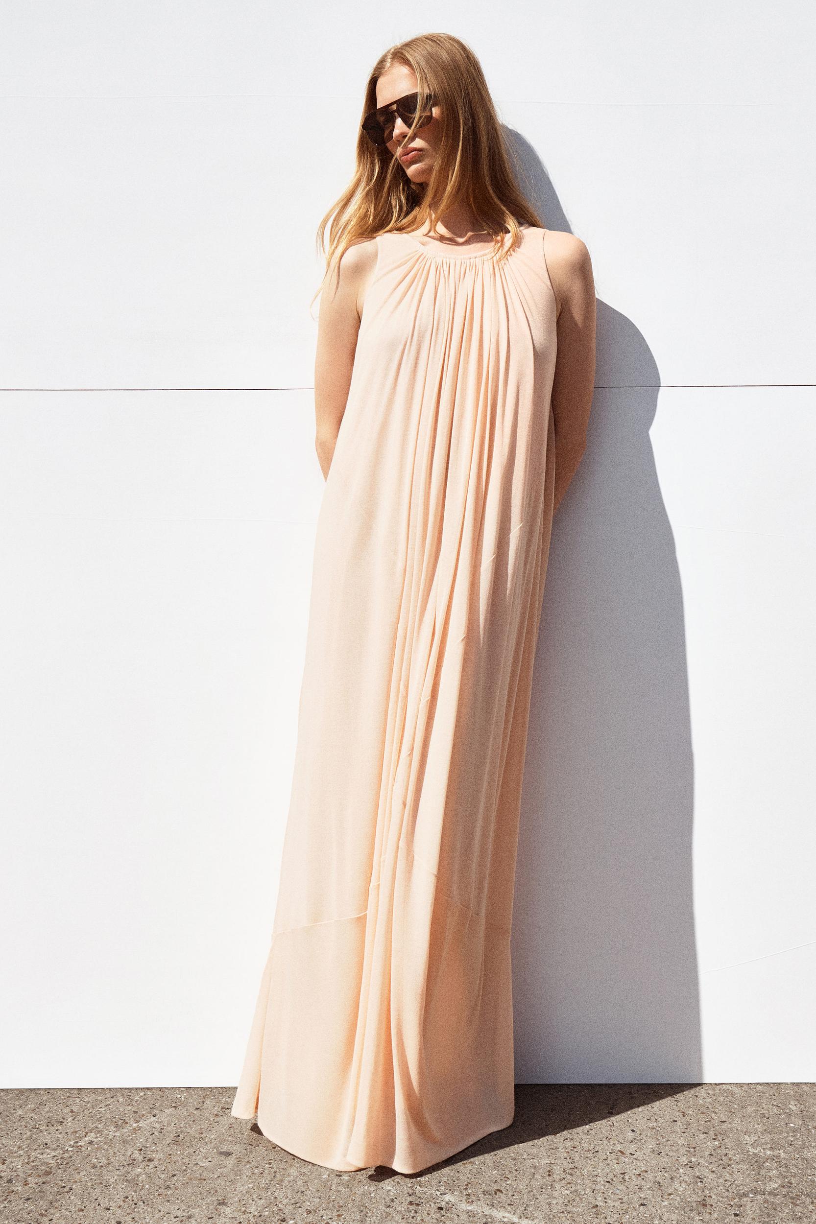 GATHERED HALTERNECK MAXI DRESS Product Image