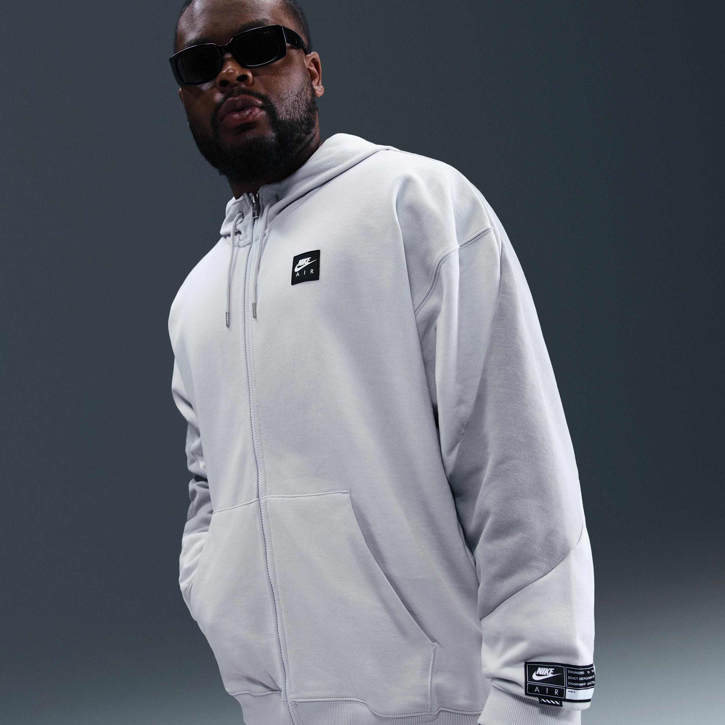 Nike Mens Nike Air Fleece Full Zip Hoodie BB - Mens Photon Dust/Light Smoke Grey Product Image