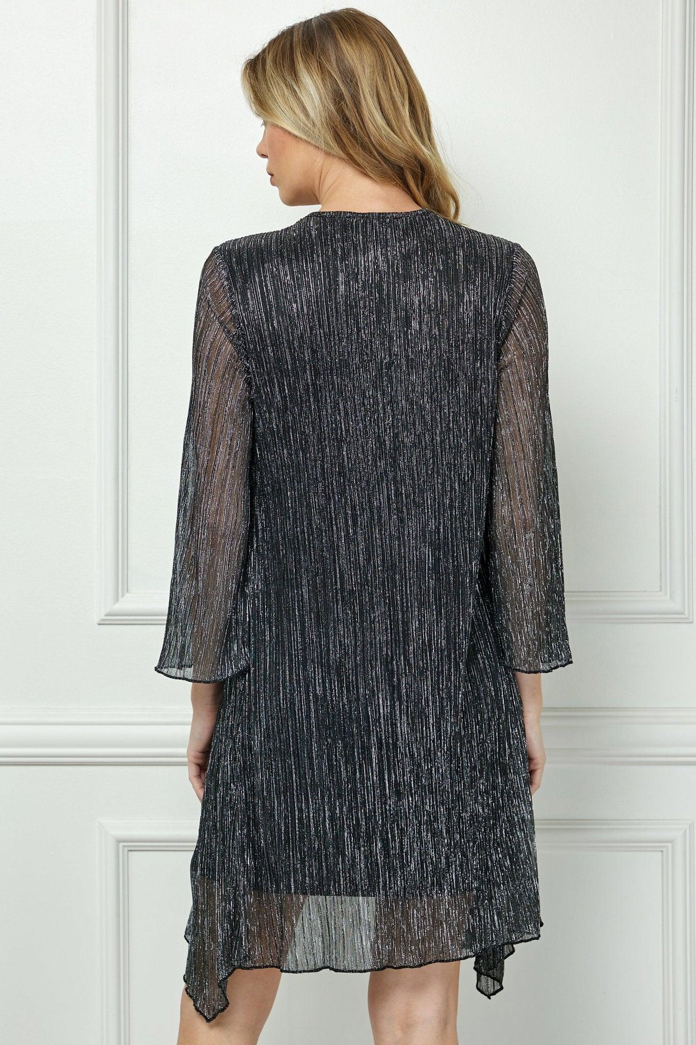 Sara Michelle Green Floral 3/4 2Fer Tank Dress W/ Necklace Product Image