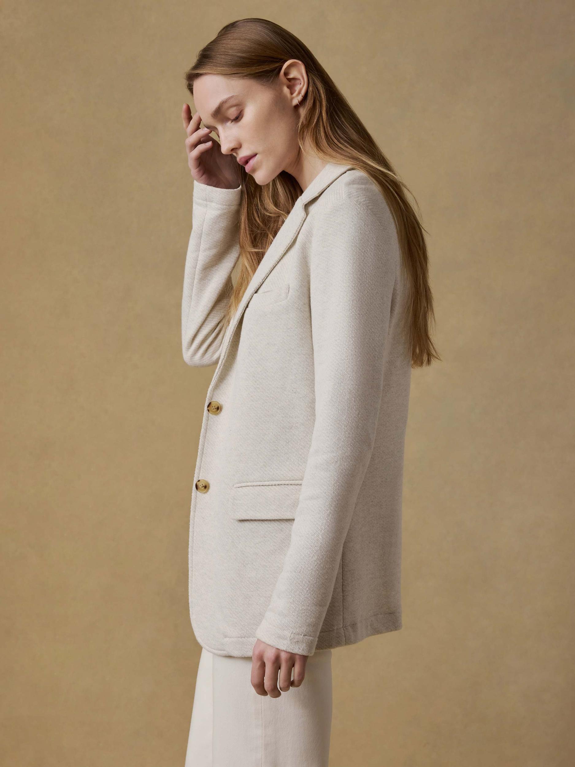 Inlet Knit Blazer - Light Oatmeal Melange Female Product Image