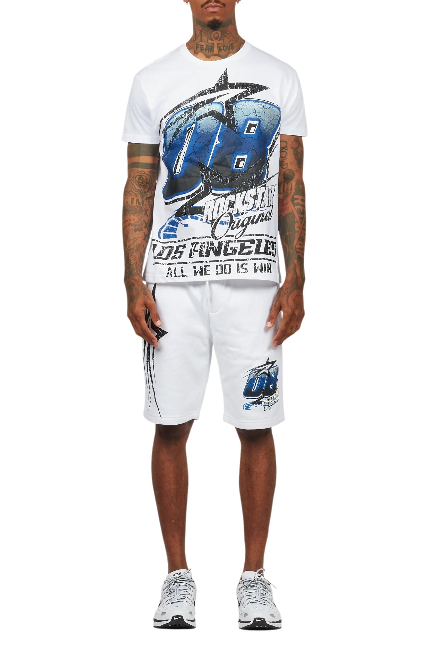 Kastell White/Blue T-Shirt Short Set Male Product Image