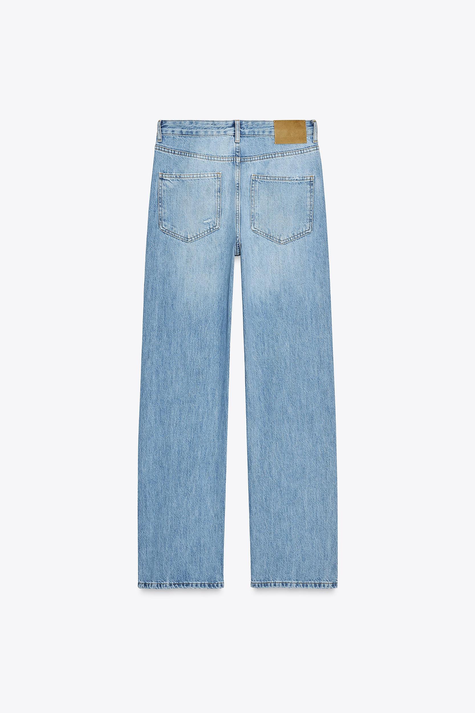 ZW COLLECTION MID-RISE RIPPED STRAIGHT JEANS Product Image