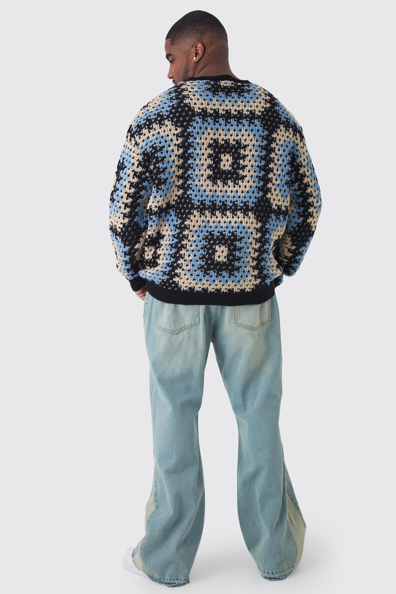 Plus Slim Flare Applique Gusset Panel Jeans | boohooMAN USA Product Image