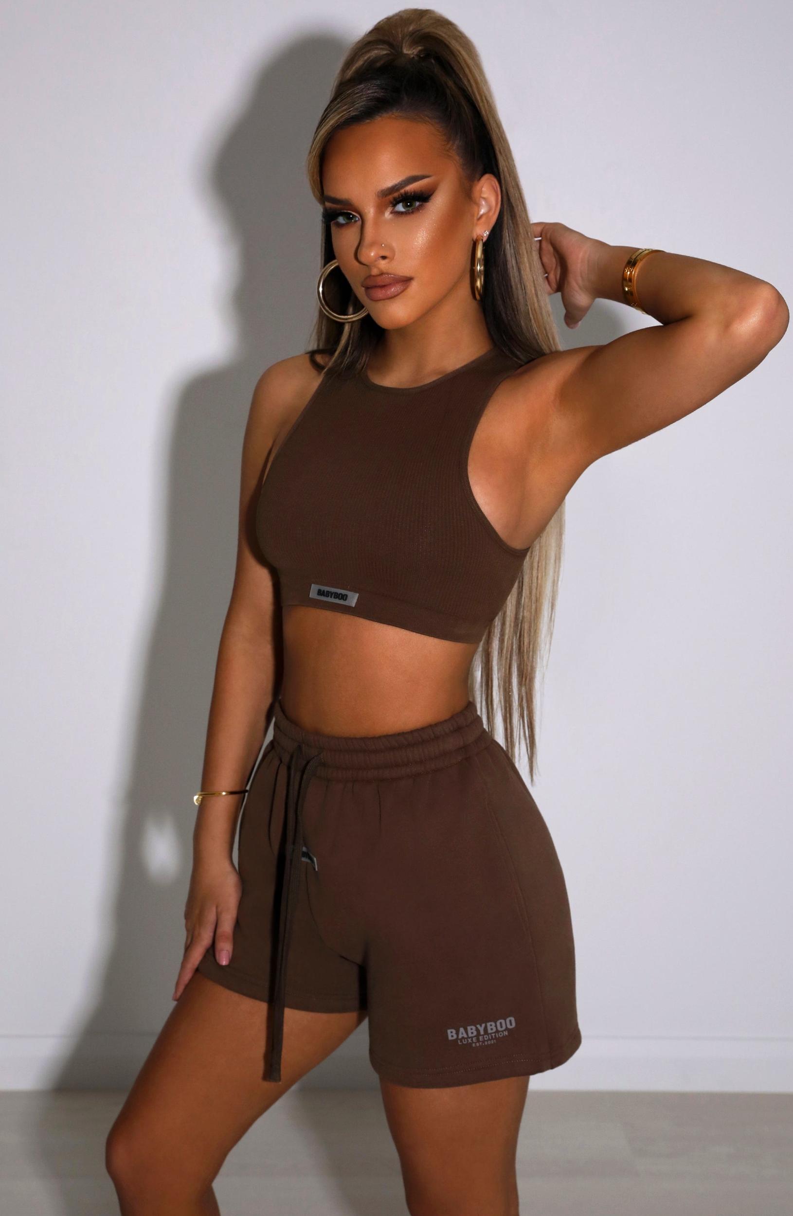 Cora Luxe Shorts - Chocolate Product Image