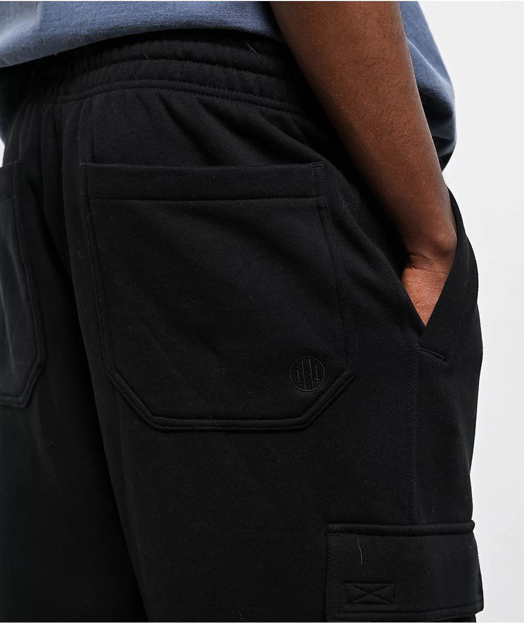 Ninth Hall Fast Lane Black Baggy Cargo Sweatpants Product Image