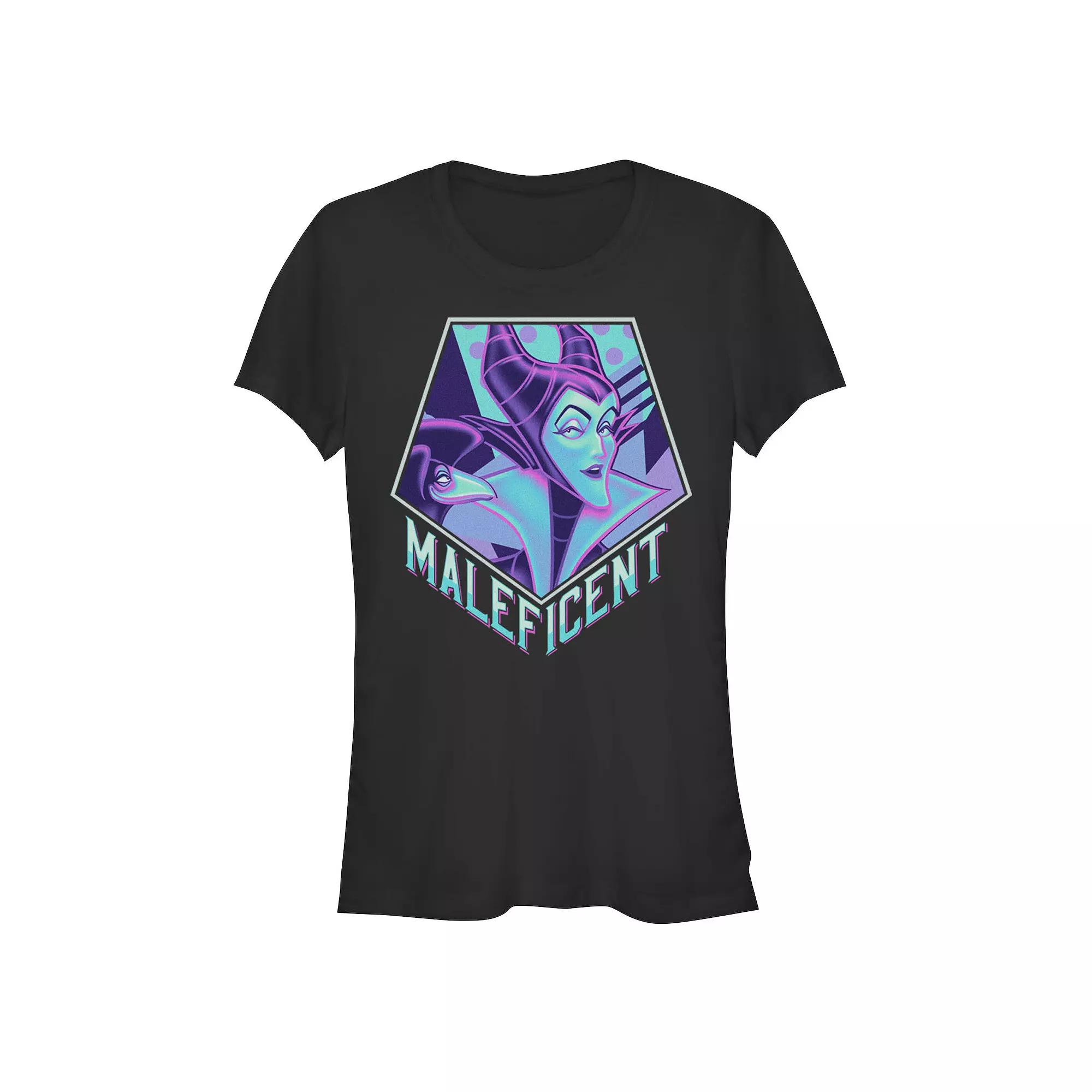 Disney Villains Sleeping Beauty Maleficent Neon Portrait Juniors' Fitted Graphic Tee, Girl's,  Product Image