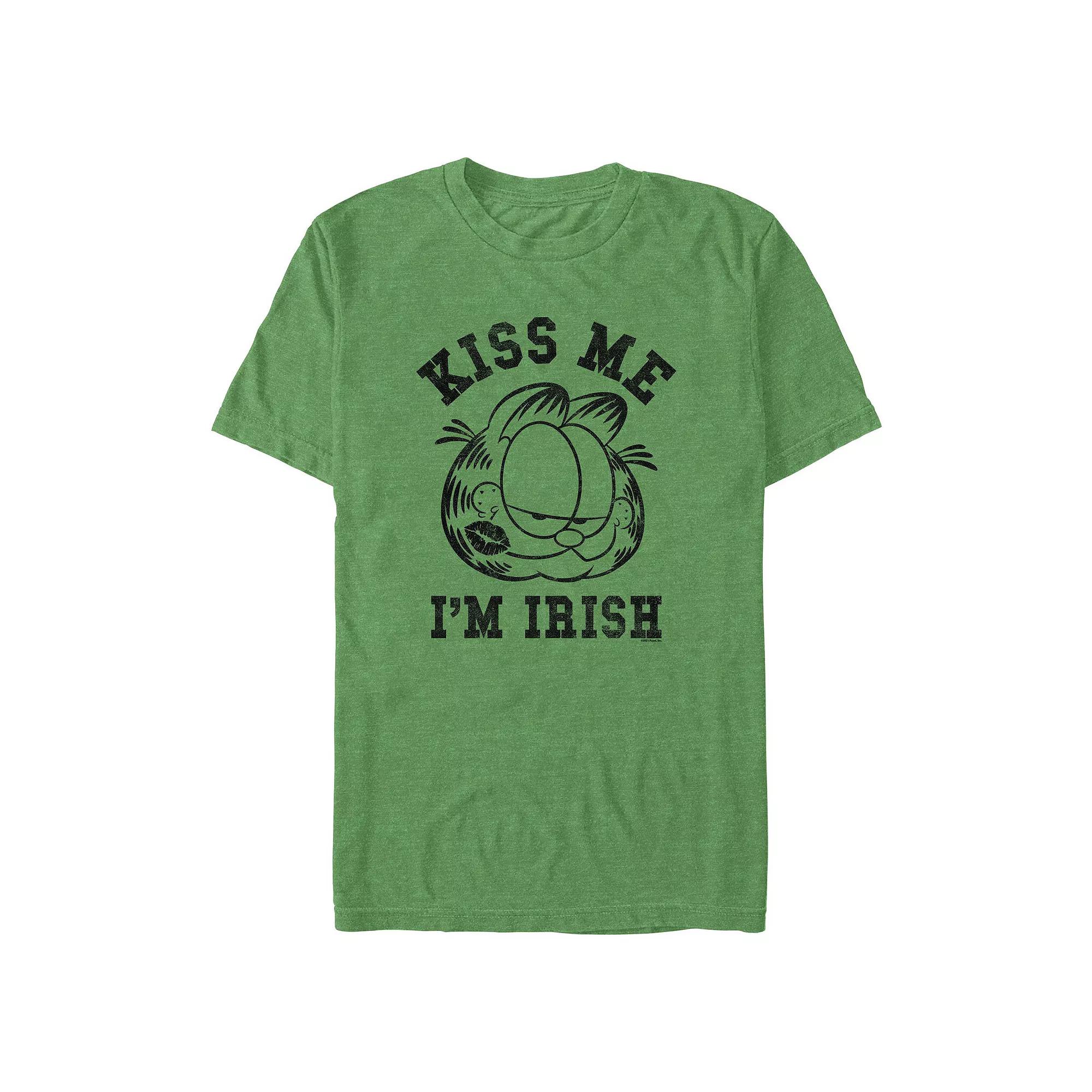 Big & Tall Garfield Kiss Me I'm Irish Graphic Tee, Men's,  Product Image