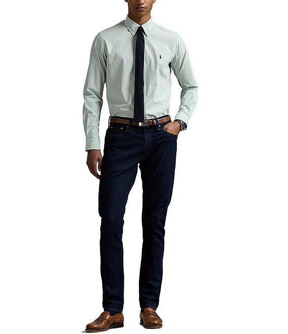 Polo Ralph Lauren Classic Fit Gingham Stretch Poplin Long Sleeve Woven Shirt Product Image