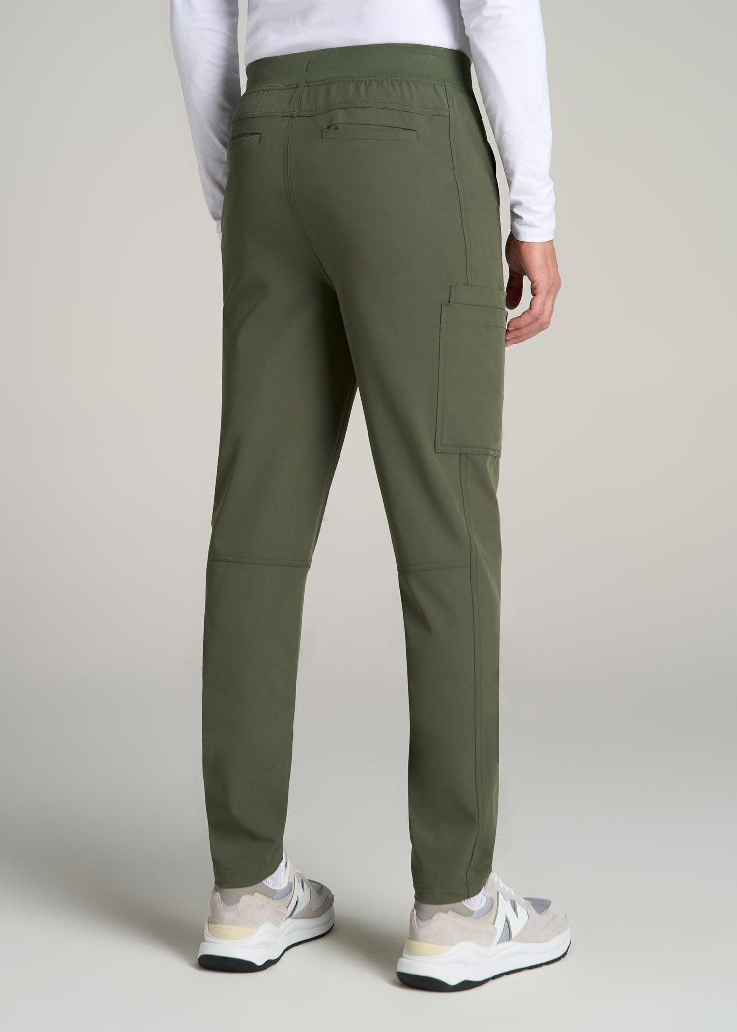 Cargo Scrub Pants for Tall Men in Clover Green Male Product Image