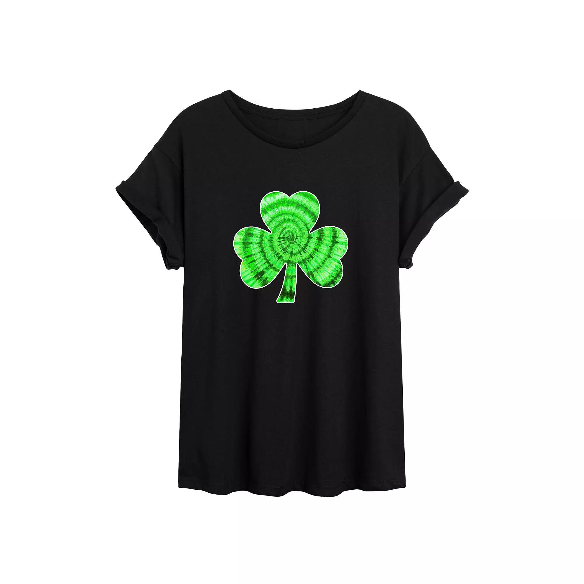Juniors' Tie Dye Shamrock Over Product Image
