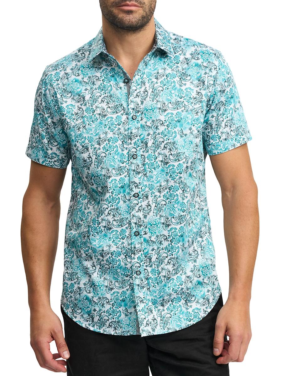 Mens Downing Stretch Satin Button-Front Shirt Product Image