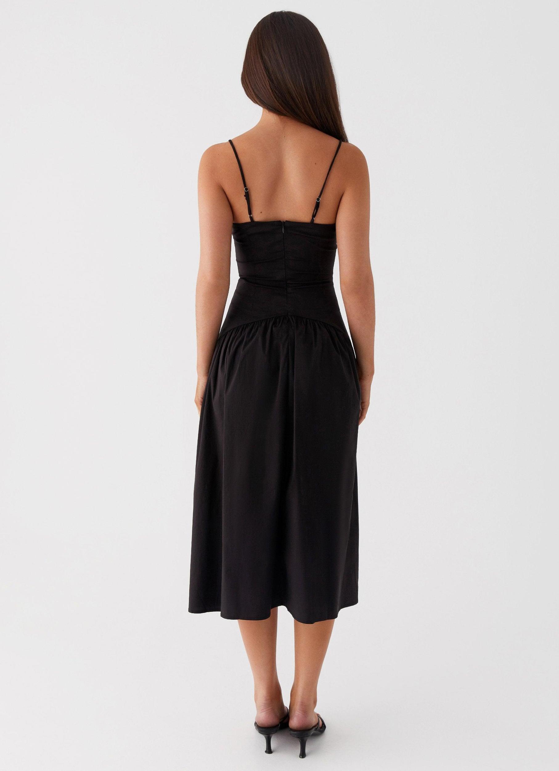 Yvette Corset Midi Dress - Black Product Image
