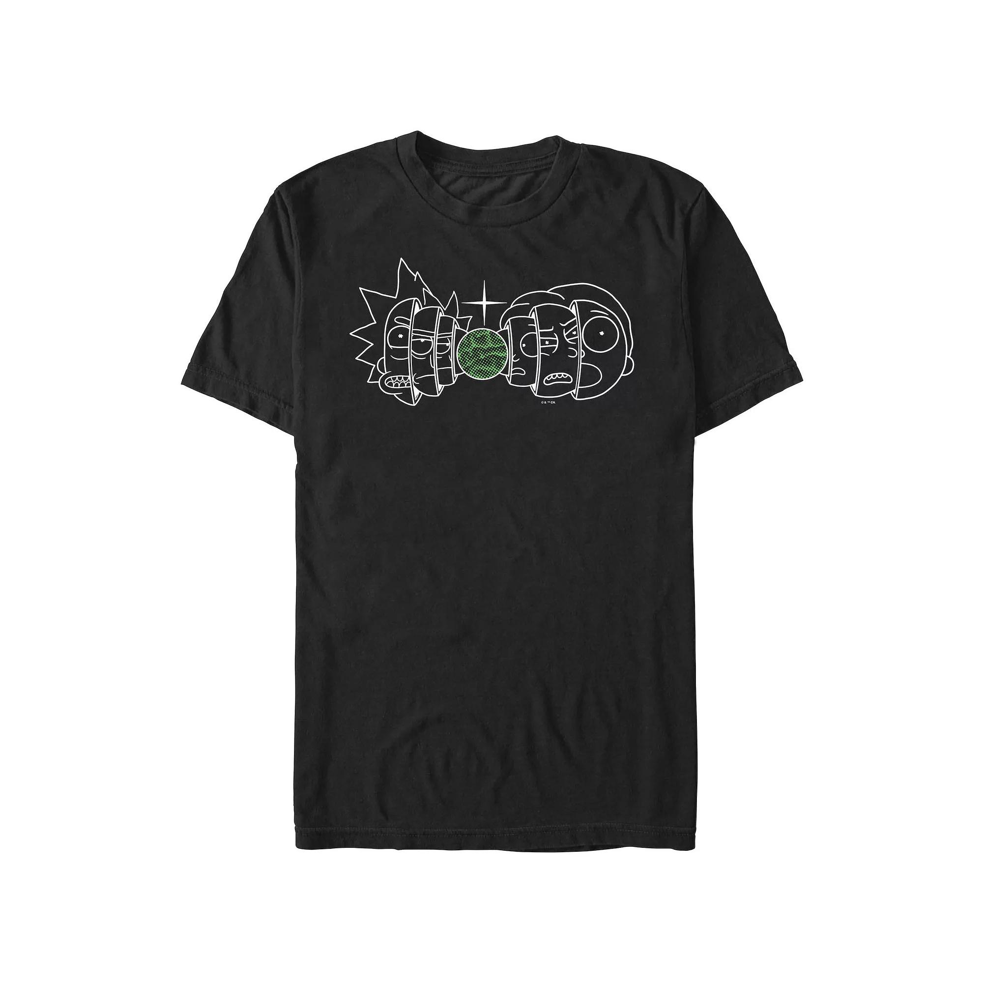 Men's Rick And Morty Split Faces Graphic Tee,  Product Image
