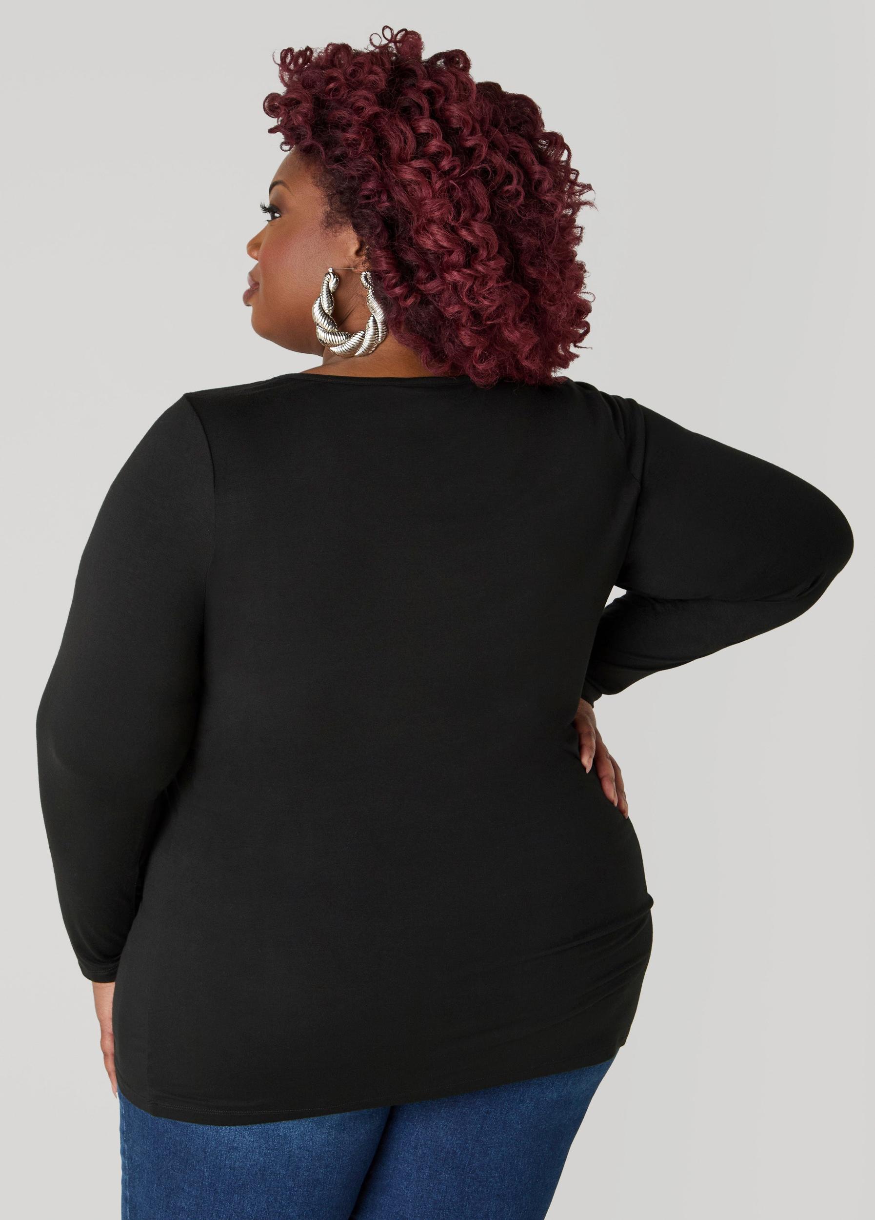 Plus Size Basic Long Sleeved Tunic Ashley Stewart Product Image