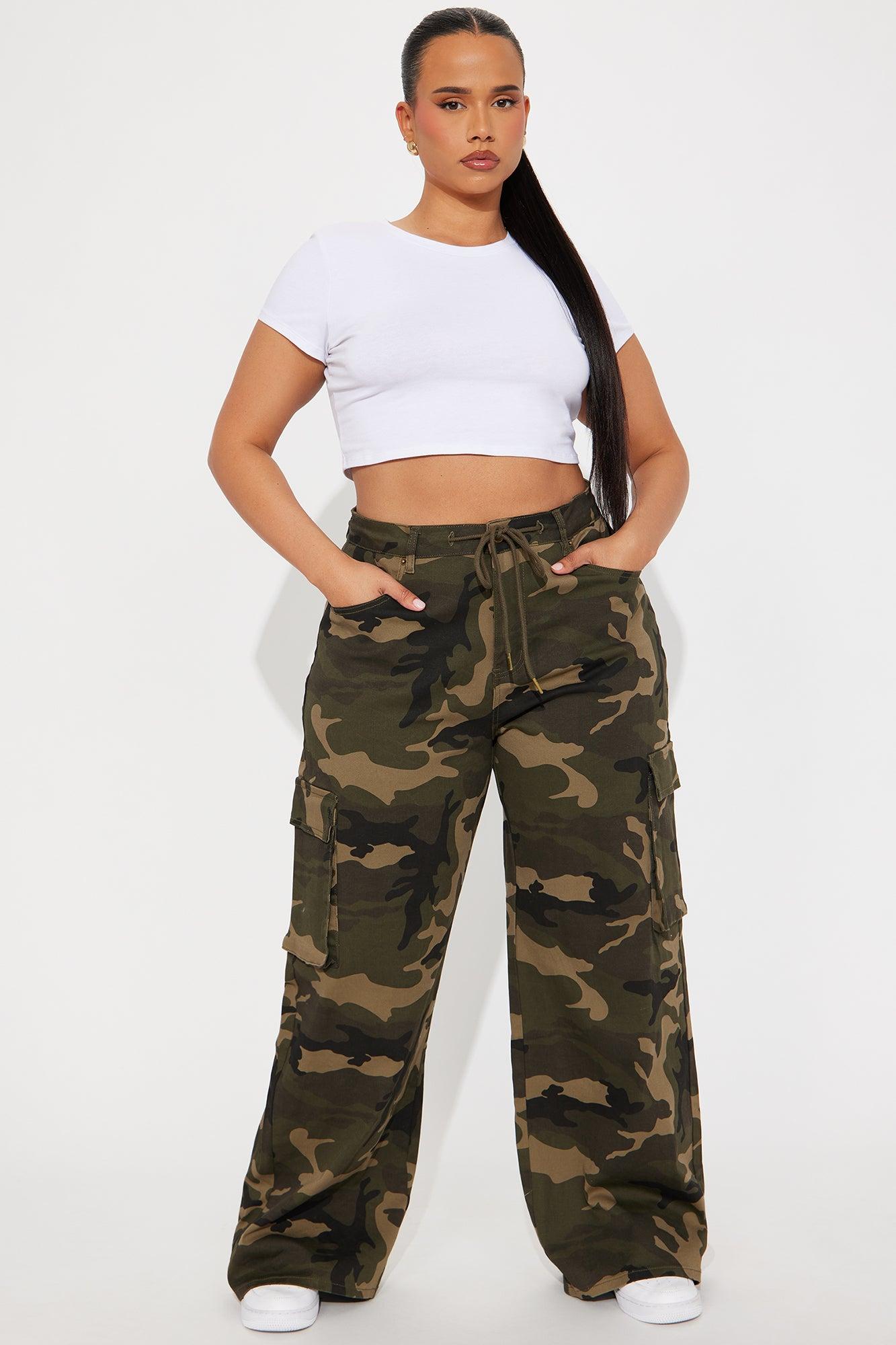 Tasha Camo Cargo Pant - Olive/combo Product Image