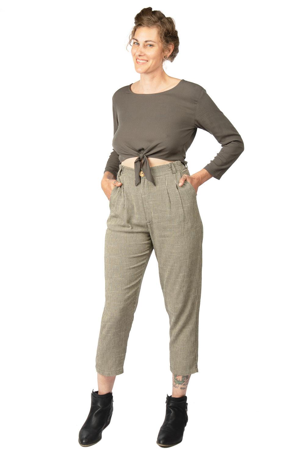 Tie Top in Forest Crepe Product Image