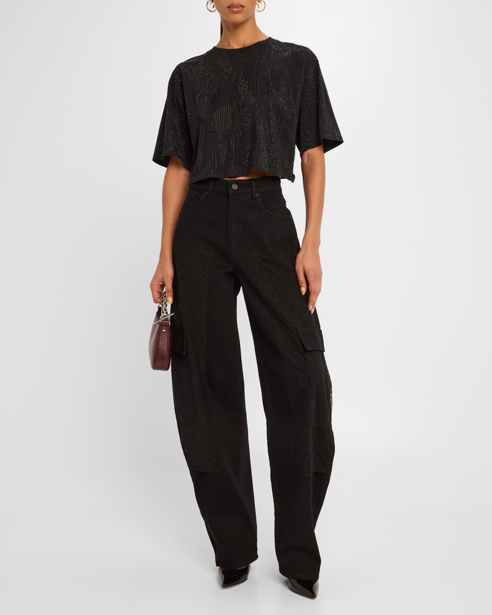 Barrel-Leg Mesh Carpenter Jeans  Product Image