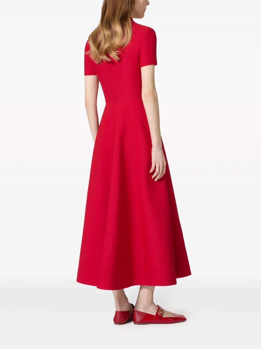 short-sleeve polo-collar maxi dress Product Image