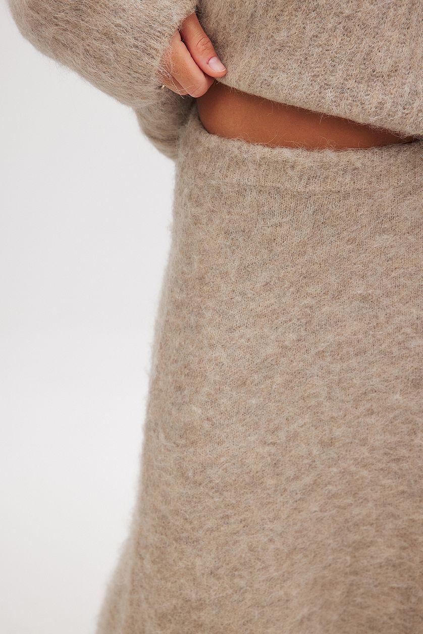 Wool Blend Knitted Maxi Skirt Product Image