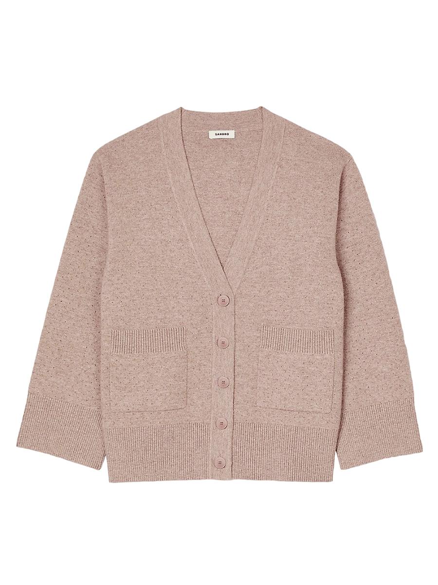 Womens Long Rhinestone Cardigan Product Image