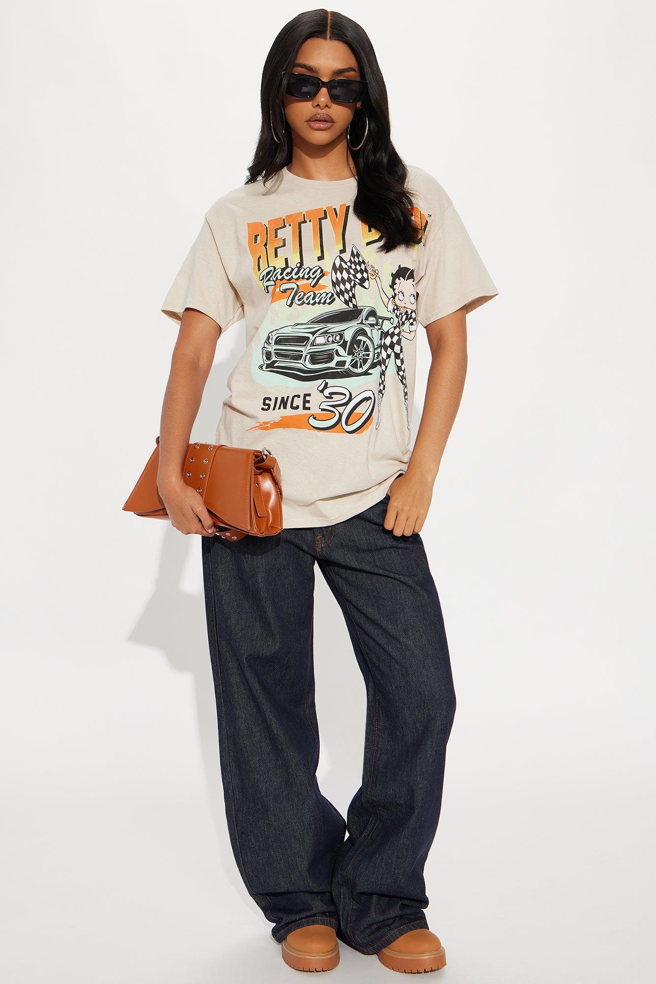 Betty Boop On Wheels Tshirt - Cream Female Product Image