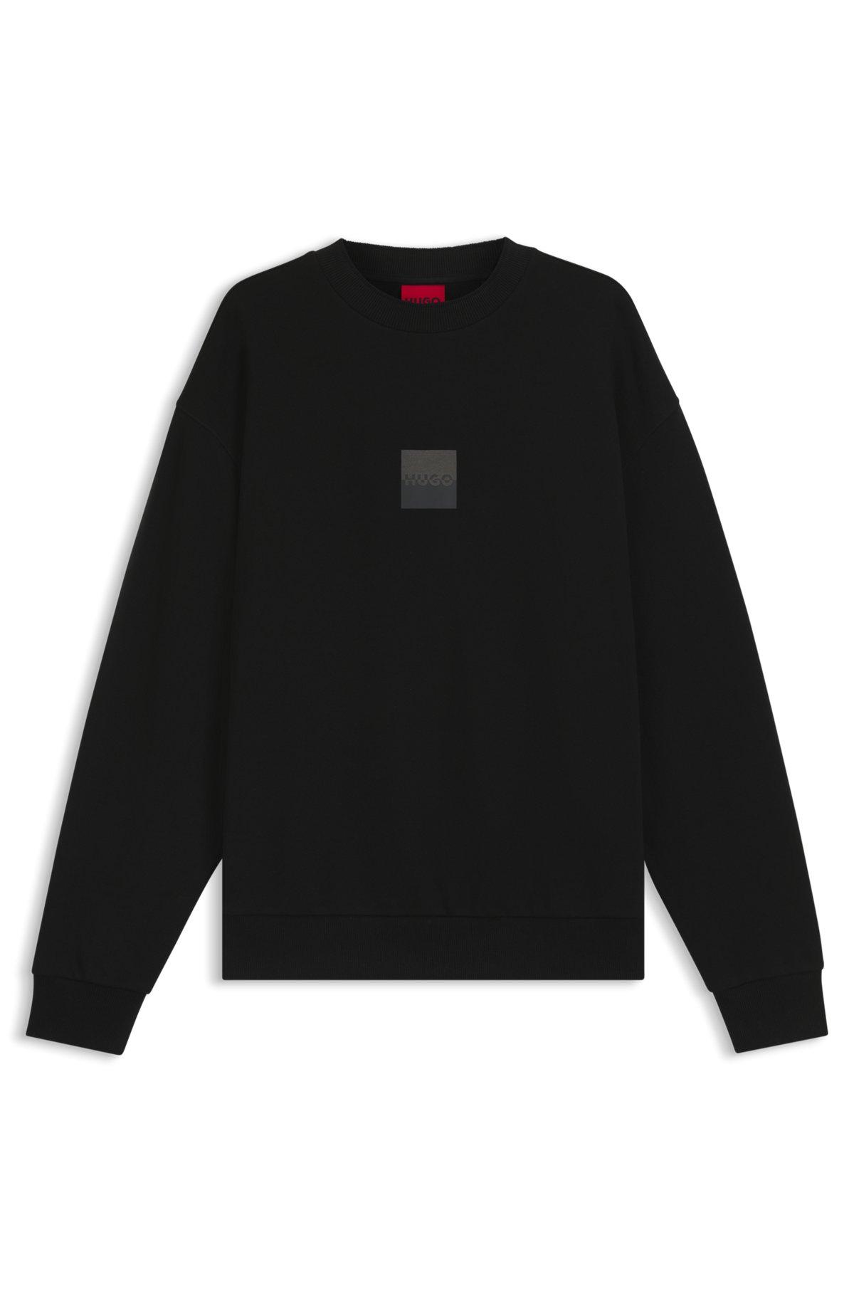 Cotton-terry sweatshirt with split logo Product Image
