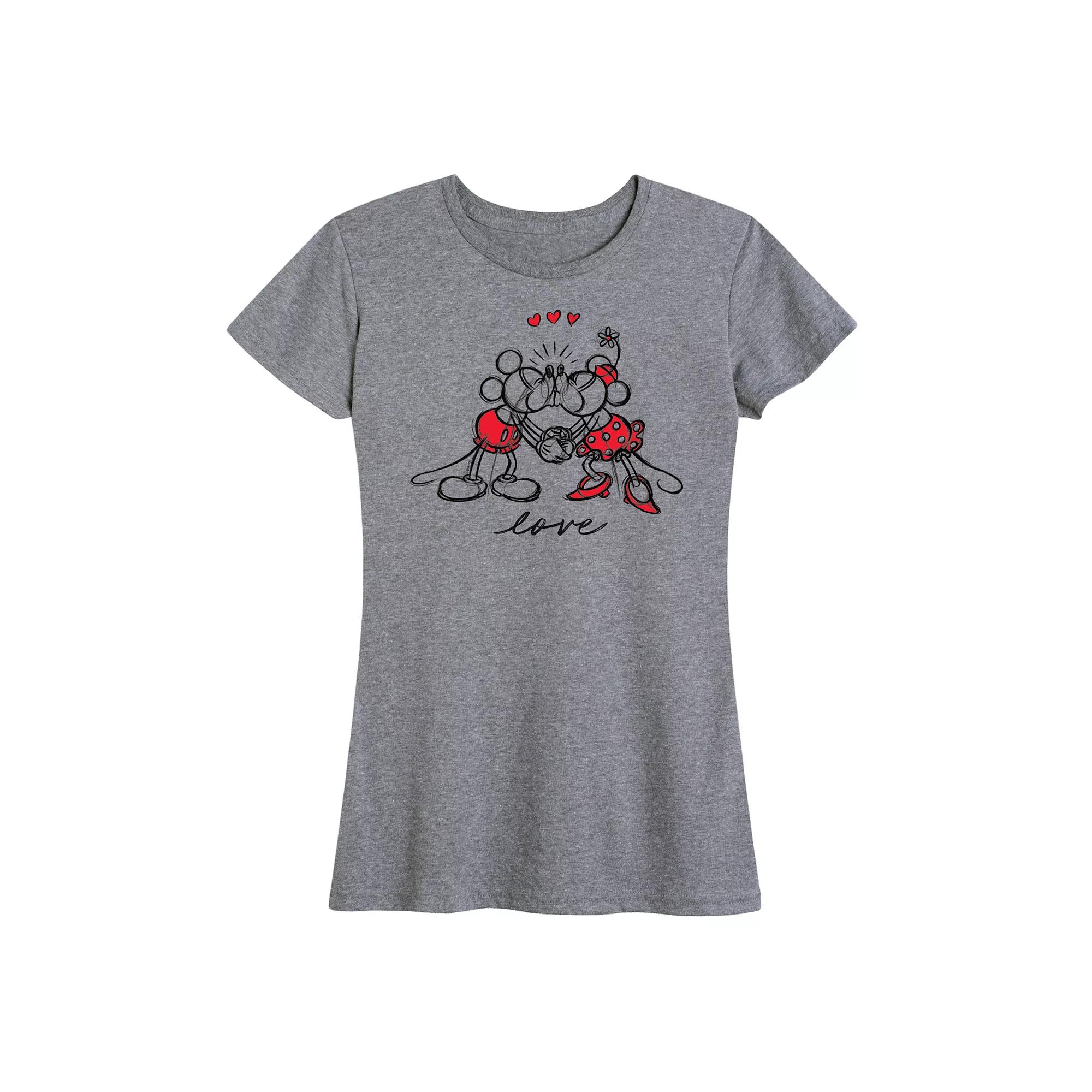 Disney's Mickey & Minnie Mouse Women's Love Sketch Graphic Tee,  Product Image