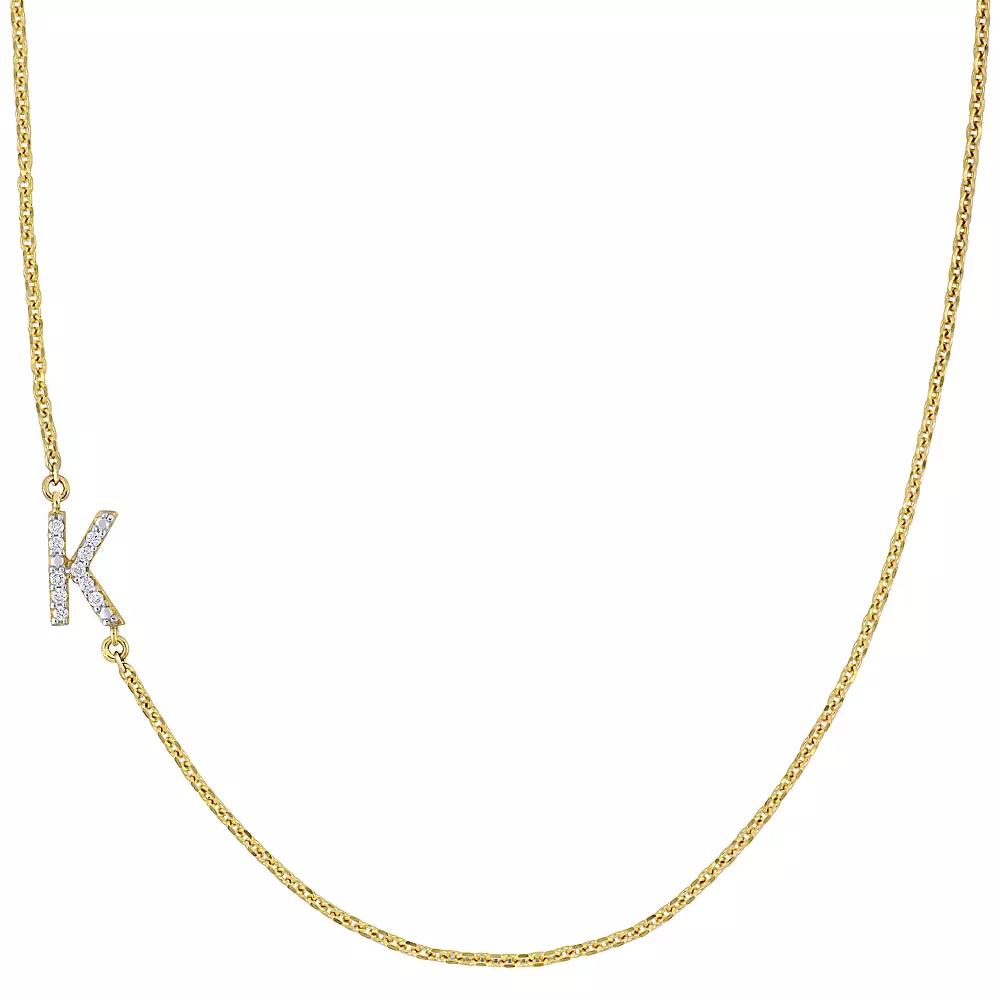 Stella Grace 14k Gold Diamond Accent Initial Necklace, Women's,  Product Image