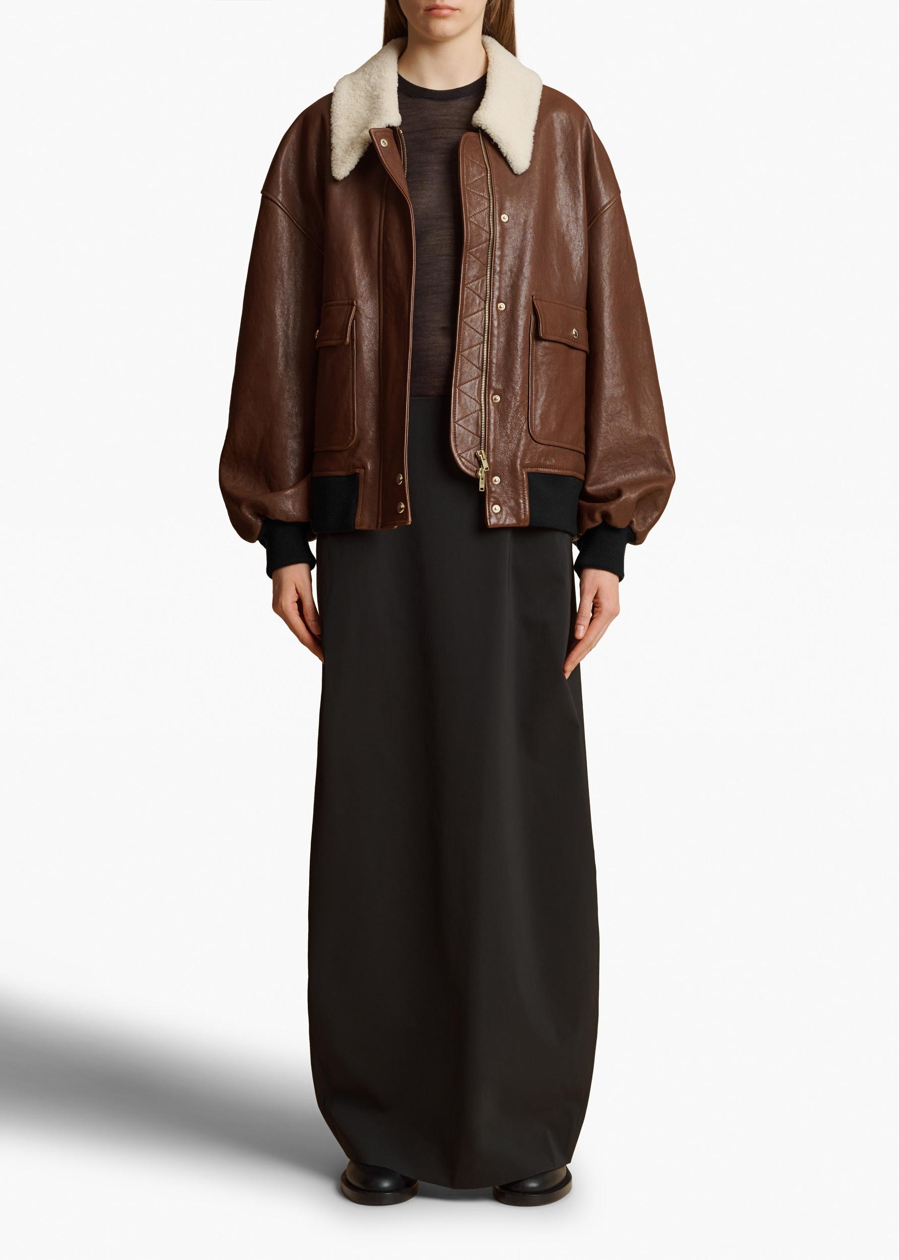 Shellar Jacket in Classic Brown Leather Product Image