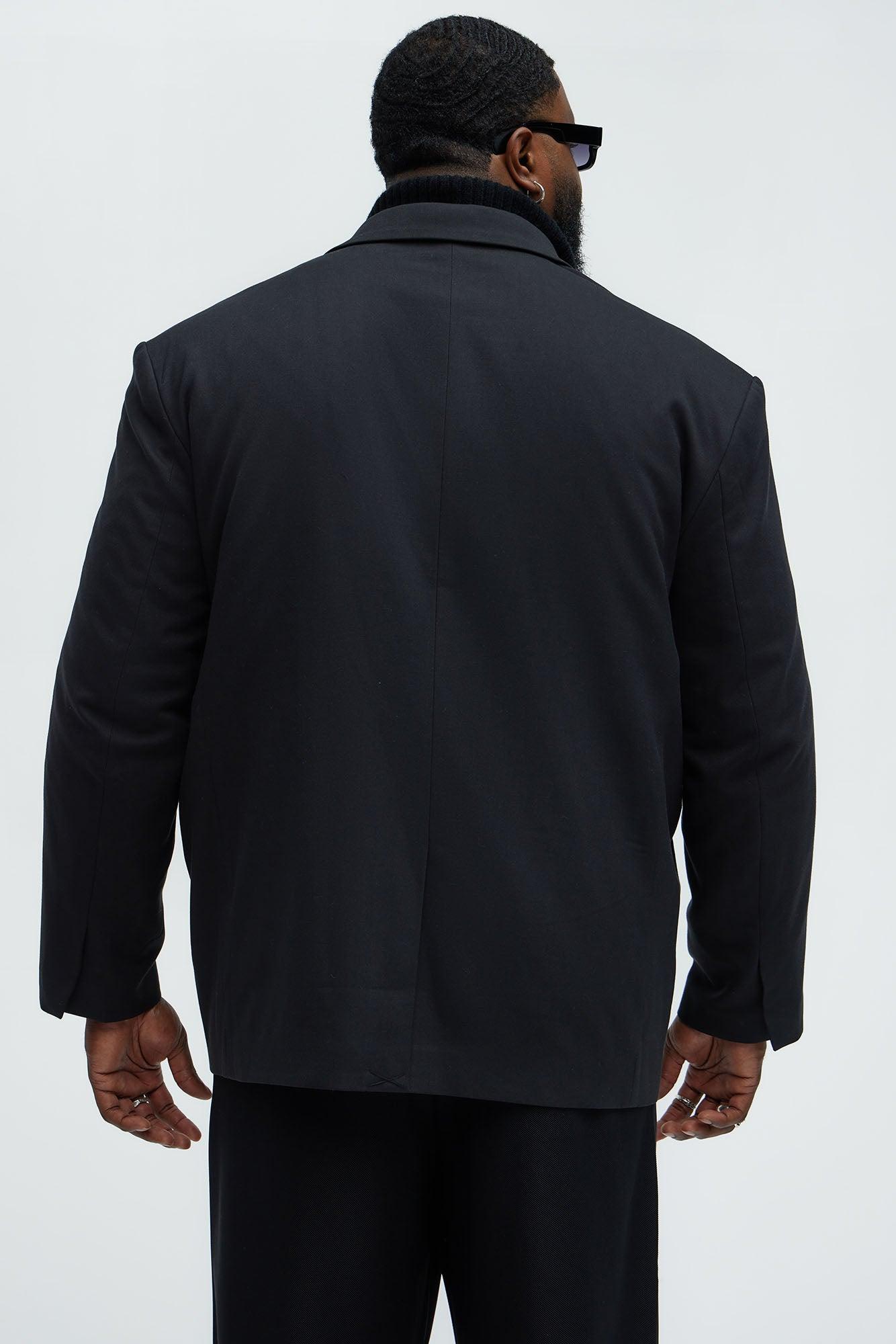 Dexter Relaxed Single Button Blazer - Black Product Image