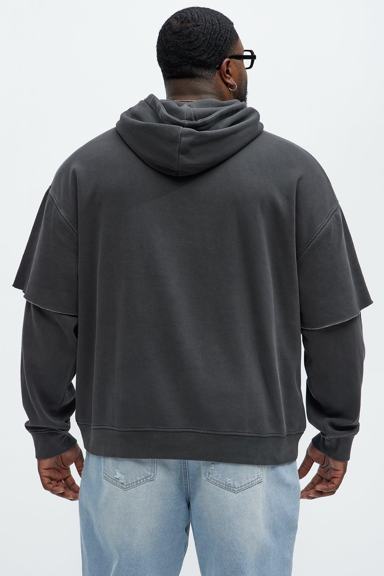 Varsity Washed Hoodie - Grey Product Image