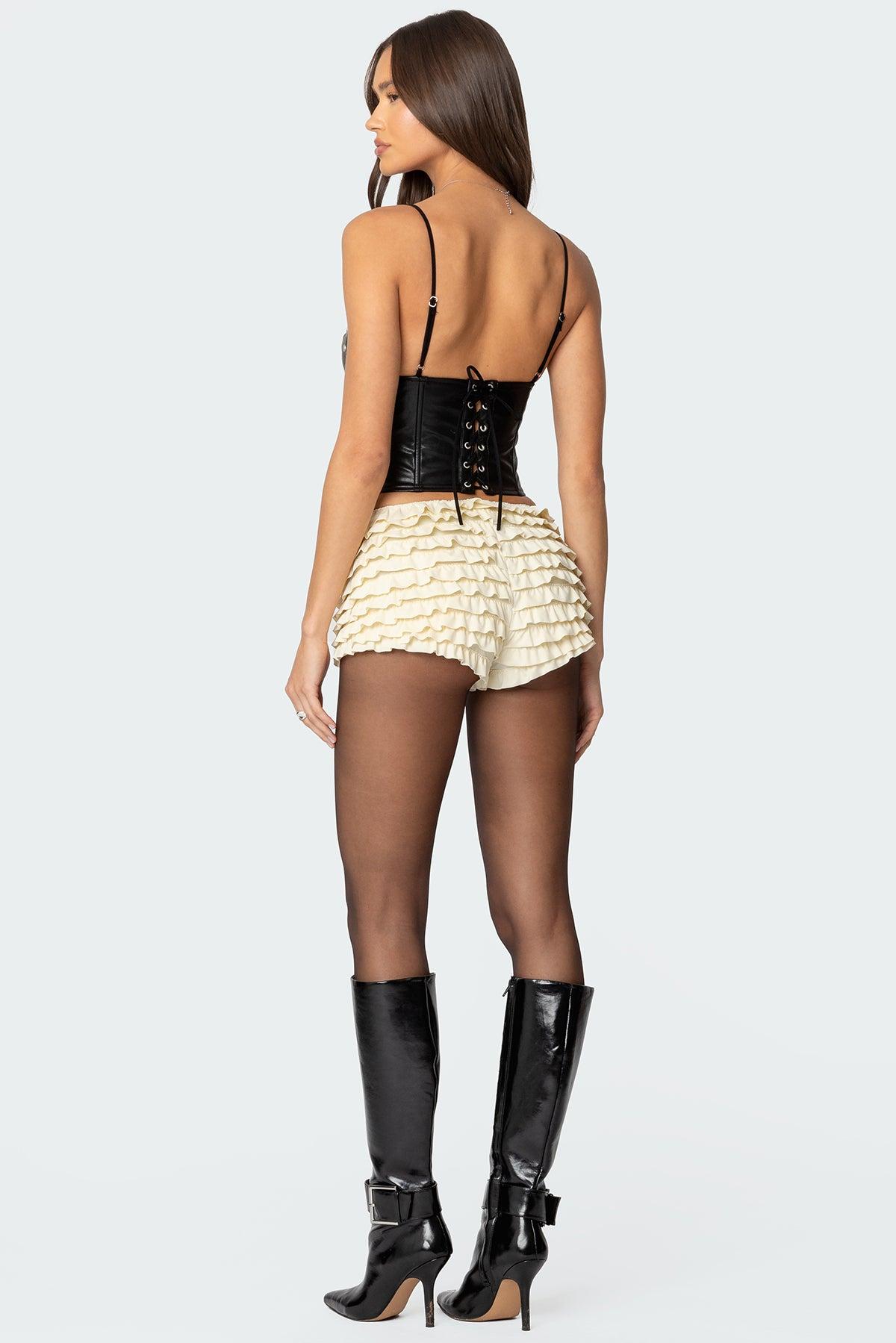 Studded Faux Leather Corset Product Image