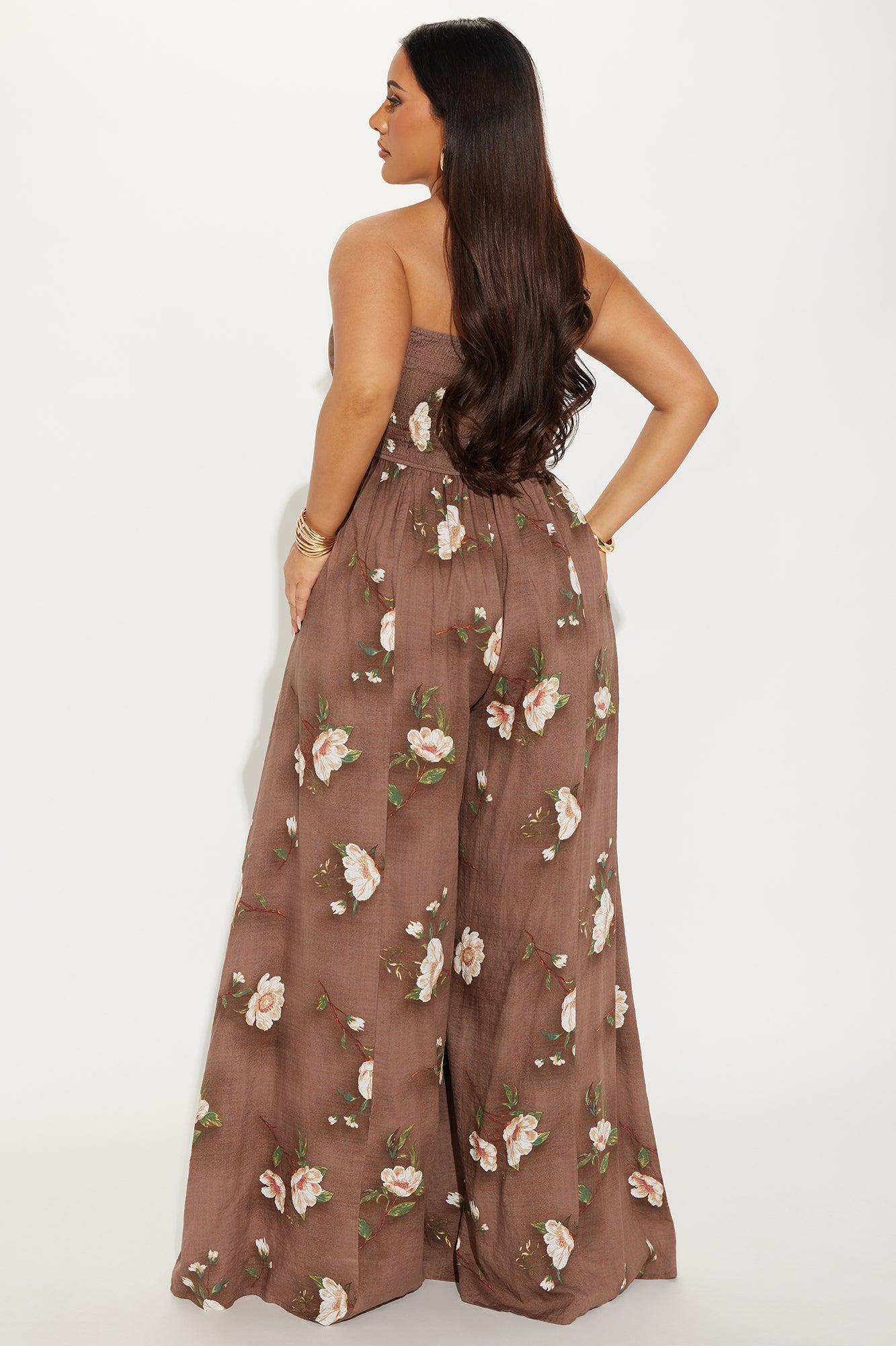 Scarlet Wide Leg Jumpsuit - Brown/combo Product Image