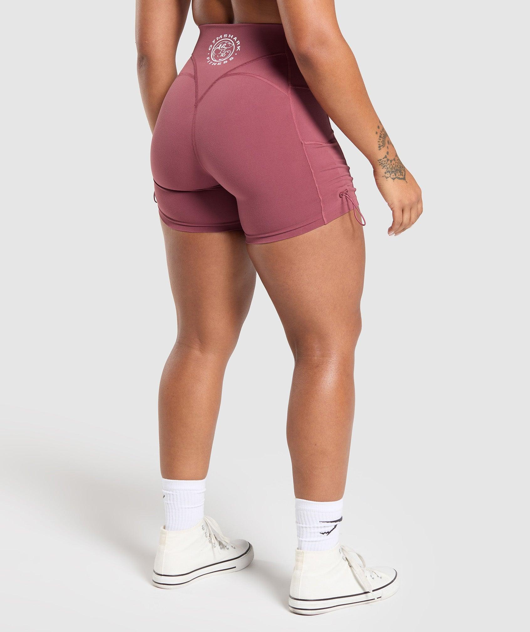 Gymshark Legacy Logo Tight Shorts - Washed Berry Pink Female Product Image