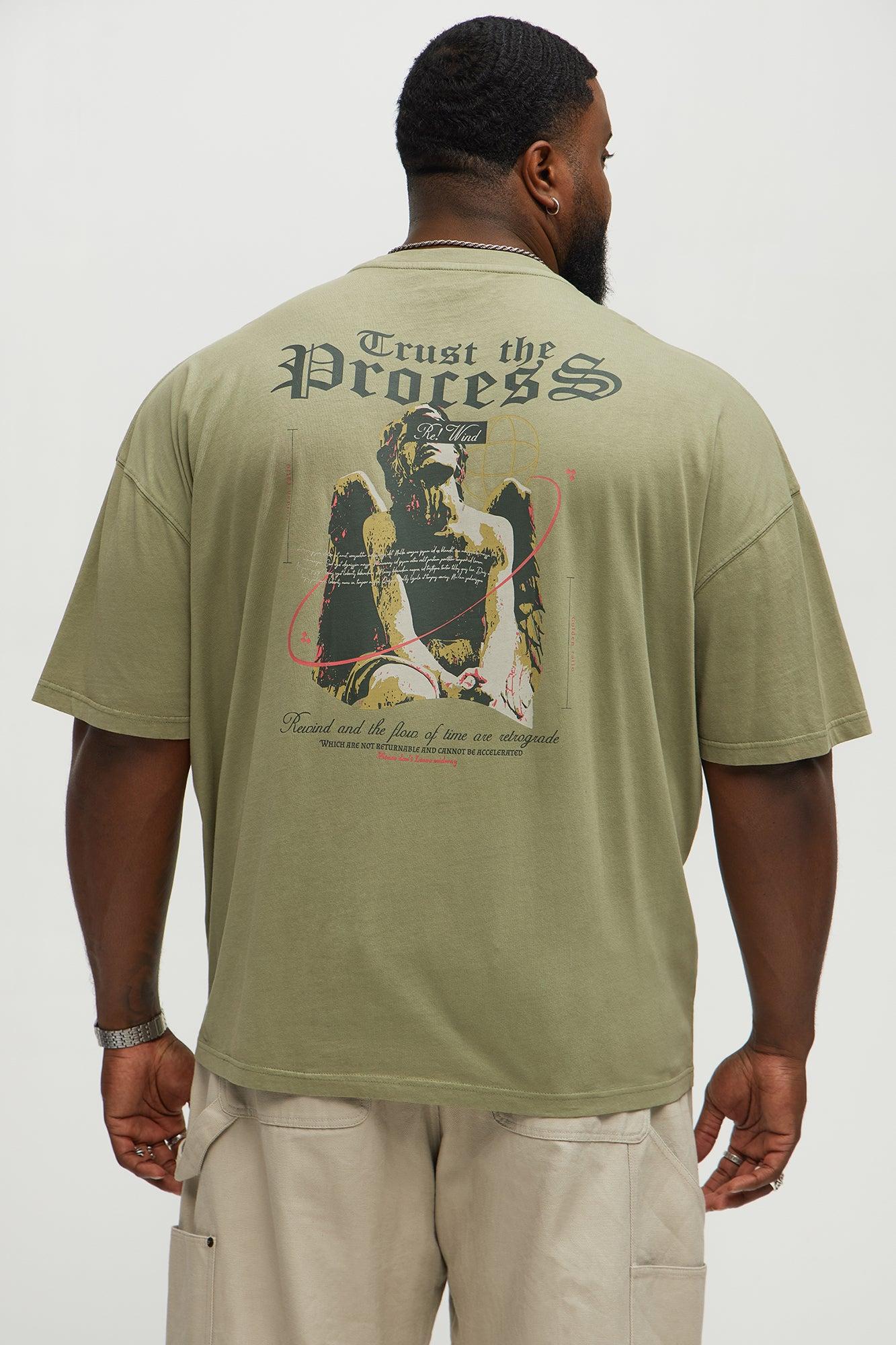 Trust The Word Oversized Short Sleeve Tee - Olive Male Product Image