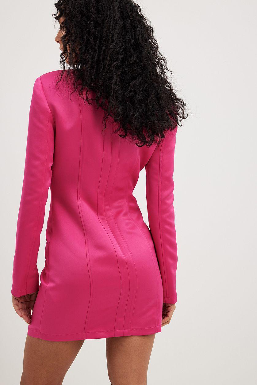 Seam Detail Satin Mini Dress Product Image